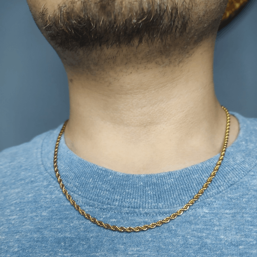 Japanese Brand Classic Rope Chain Necklace For Men, Stainless Steel, NEW Size ONE SIZE - 1 Thumbnail