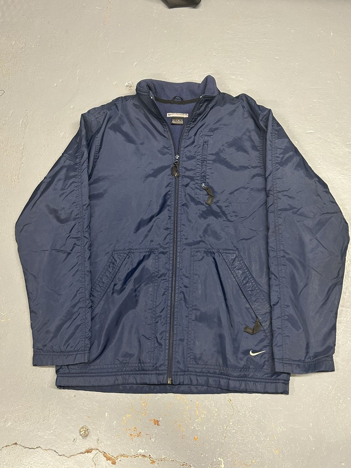Nike × Vintage Crazy Vintage Y2K Navy Nike Fleece Lined Essential Jacket Size US S / EU 44-46 / 1 - 1 Thumbnail