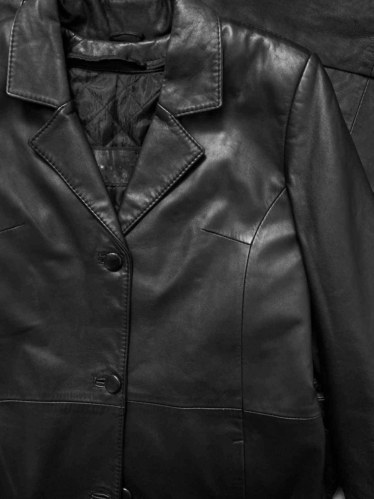 Vintage Extra long matrix leather coat Size S / US 4 / IT 40 - 9 Thumbnail