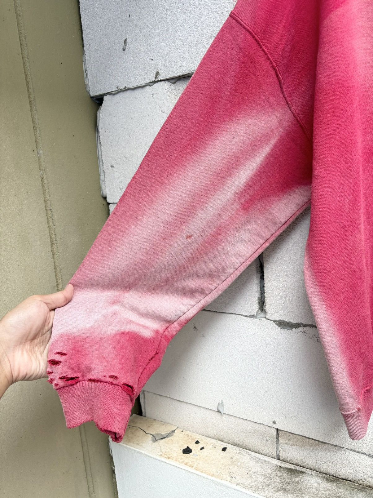 Vintage Distressed Thrashed Red Faded Sweatshirt ERD Boxy Size US XL / EU 56 / 4 - 3 Thumbnail