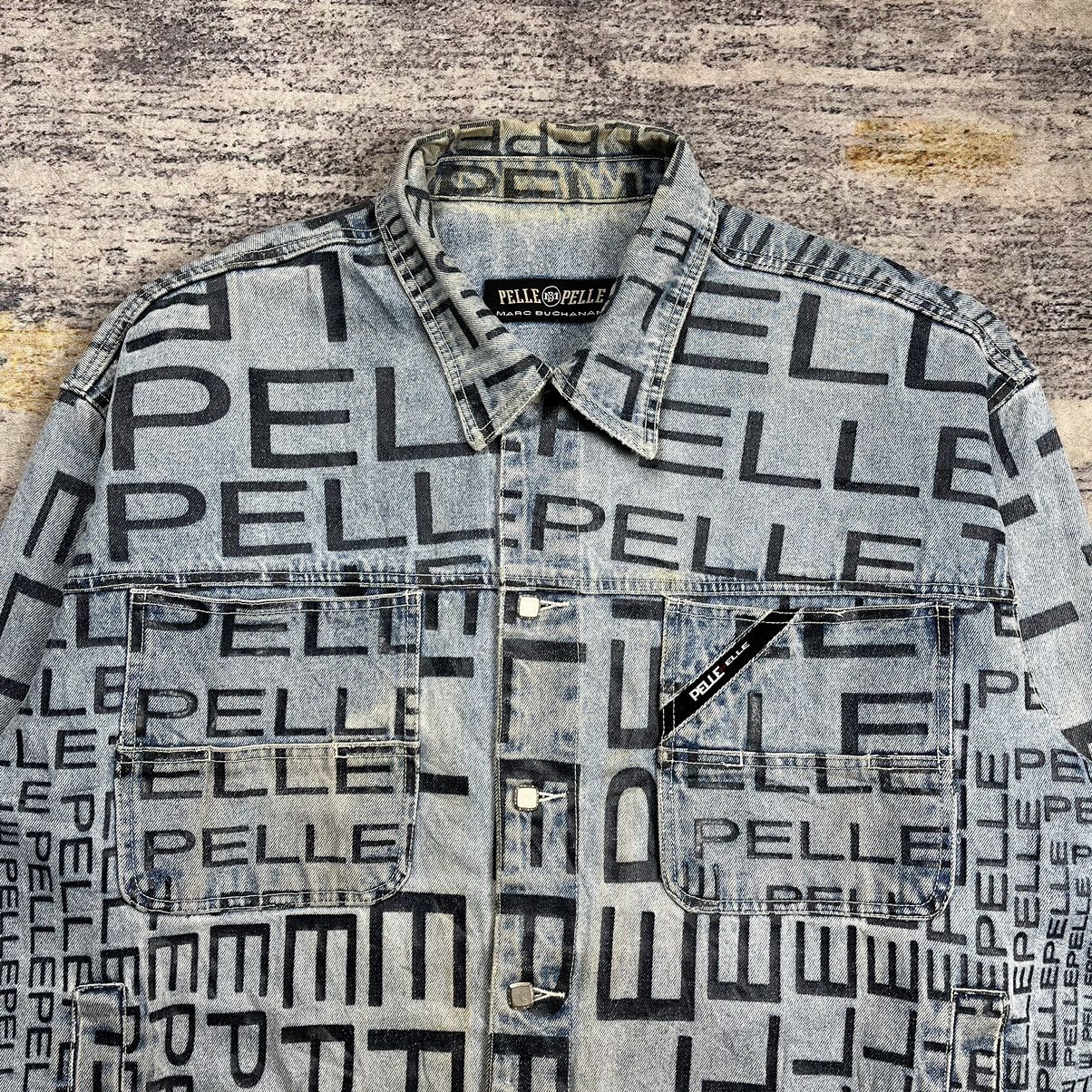 Pelle Pelle Vintage 90s Pelle Pelle Marc Buchanan overprint denim jacket Size US XL / EU 56 / 4 - 4 Thumbnail