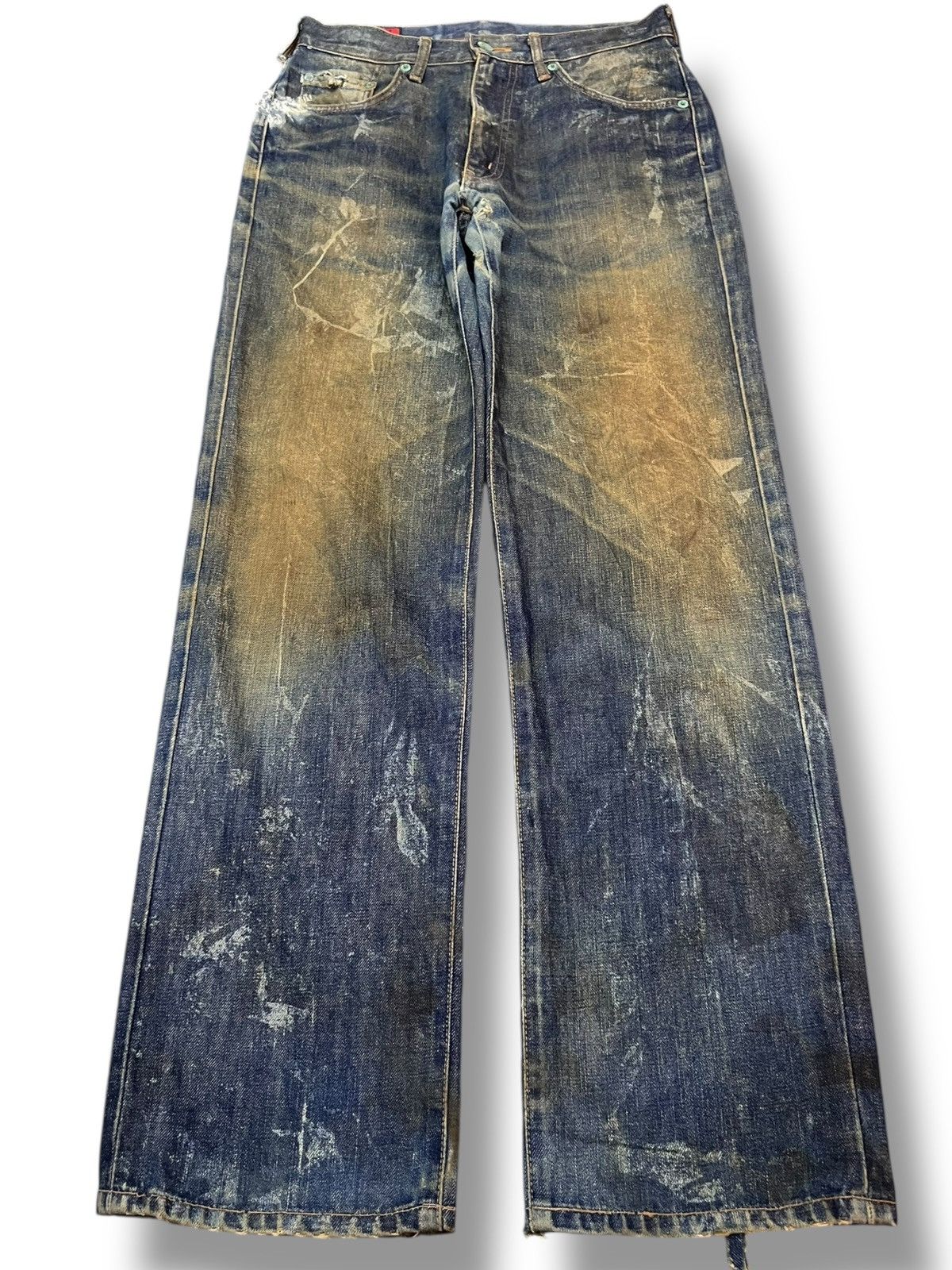 Edwin × POST ARCHIVE FACTION (PAF) Vintage Edwin 503 Regular Mudwash Distressed Denim Size US 29 - 1 Thumbnail
