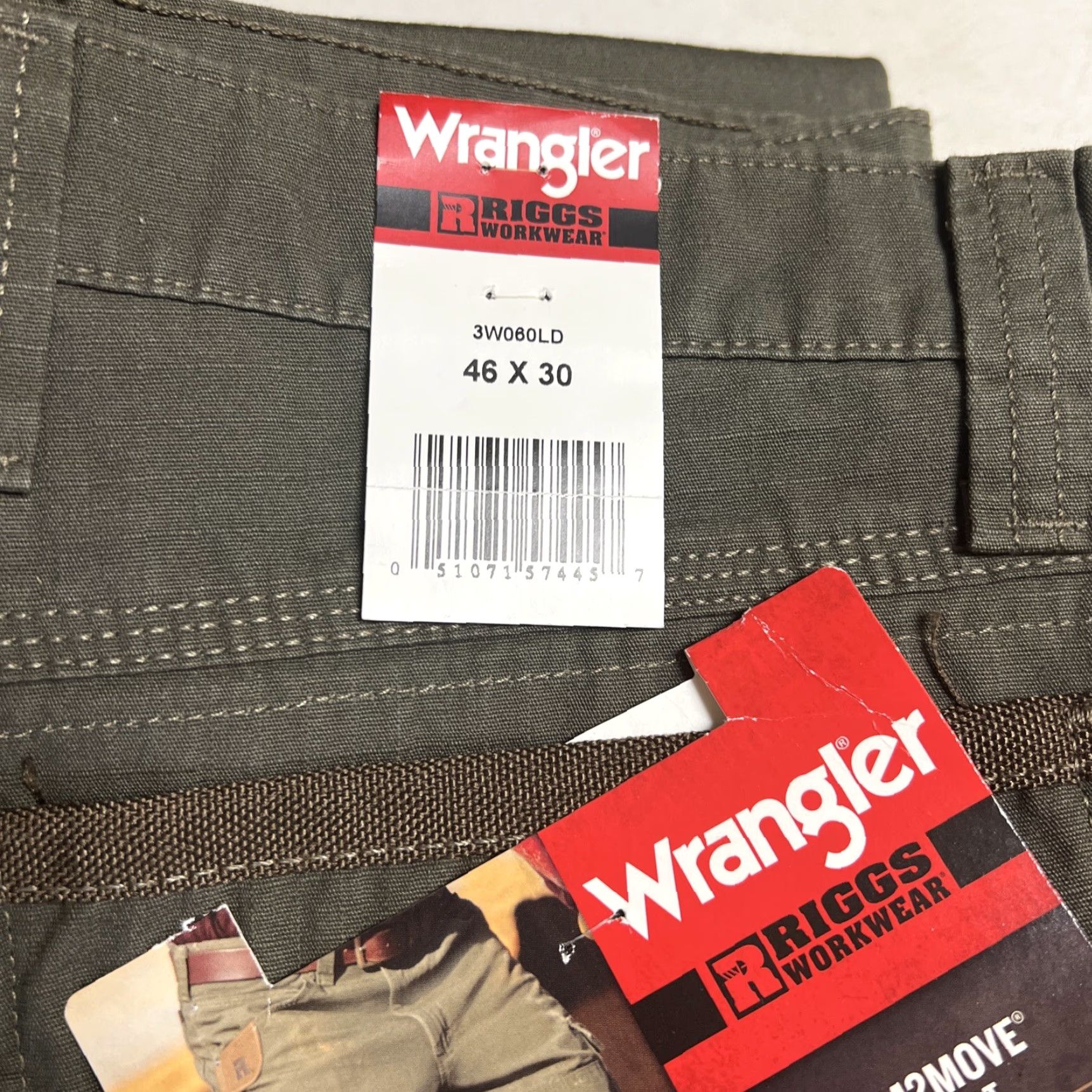 Wrangler VINTAGE is not applicable; Title should be: Wrangler RIGGS Workwear Pants Cargo Loden 46x30 NWT RipStop 100% Cotton Relaxed Straight Workwear Men Size US 30 / EU 46 - 3 Thumbnail