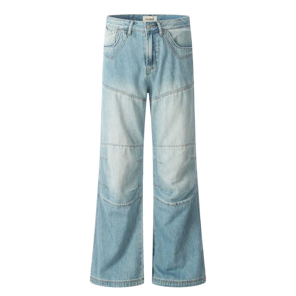 Jean Hip-hop men's loose stitching washed flared jeans Size US 32 / EU 48 - 1 Thumbnail