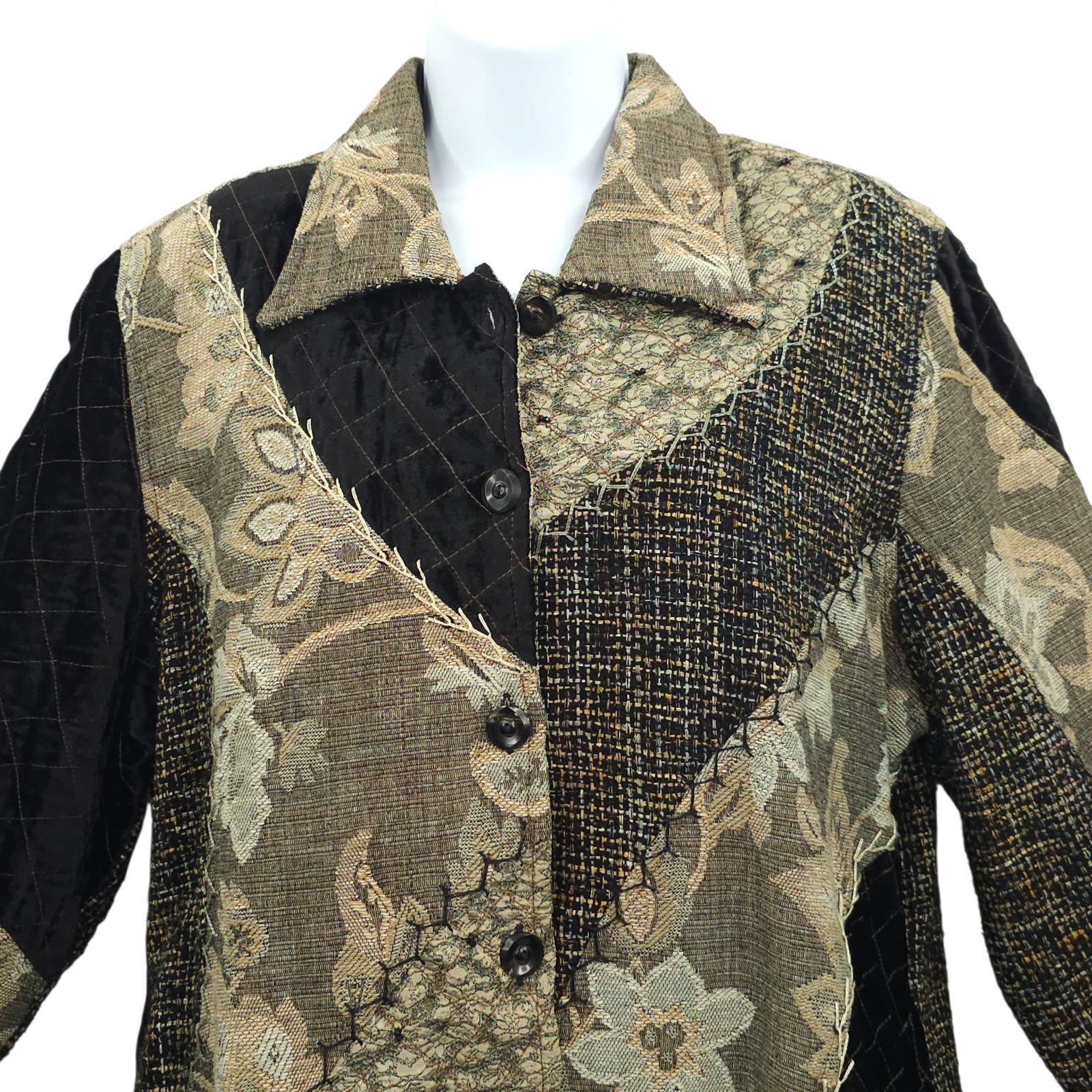 Other Yak Magik Jacket XL Floral Tapestry Patchwork Quilted Velvet Size XL / US 12-14 / IT 48-50 - 14 Thumbnail