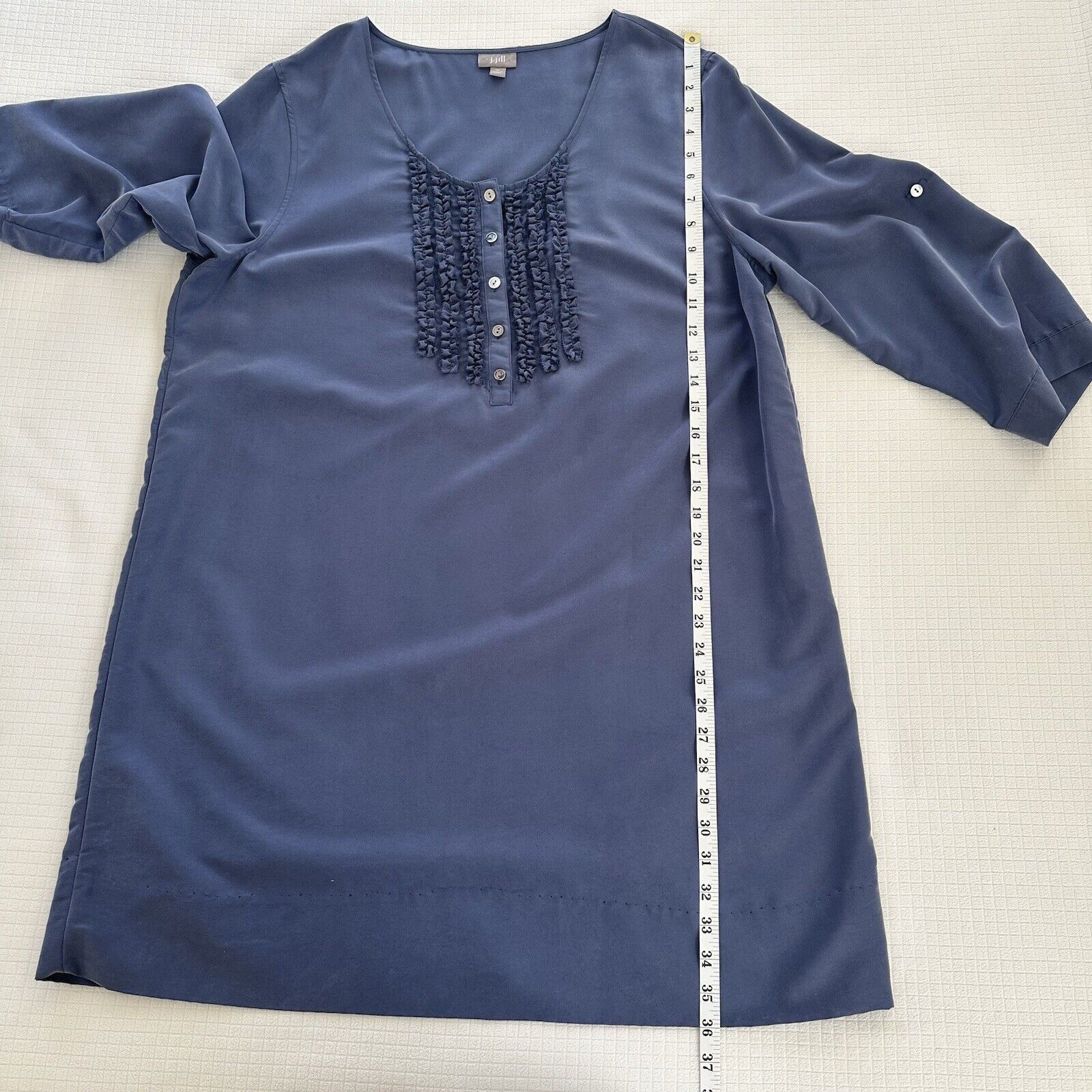 Other J Jill Blue Tunic Shirt Dress Ruffle Accents Size XL Size XL / US 12-14 / IT 48-50 - 10 Thumbnail