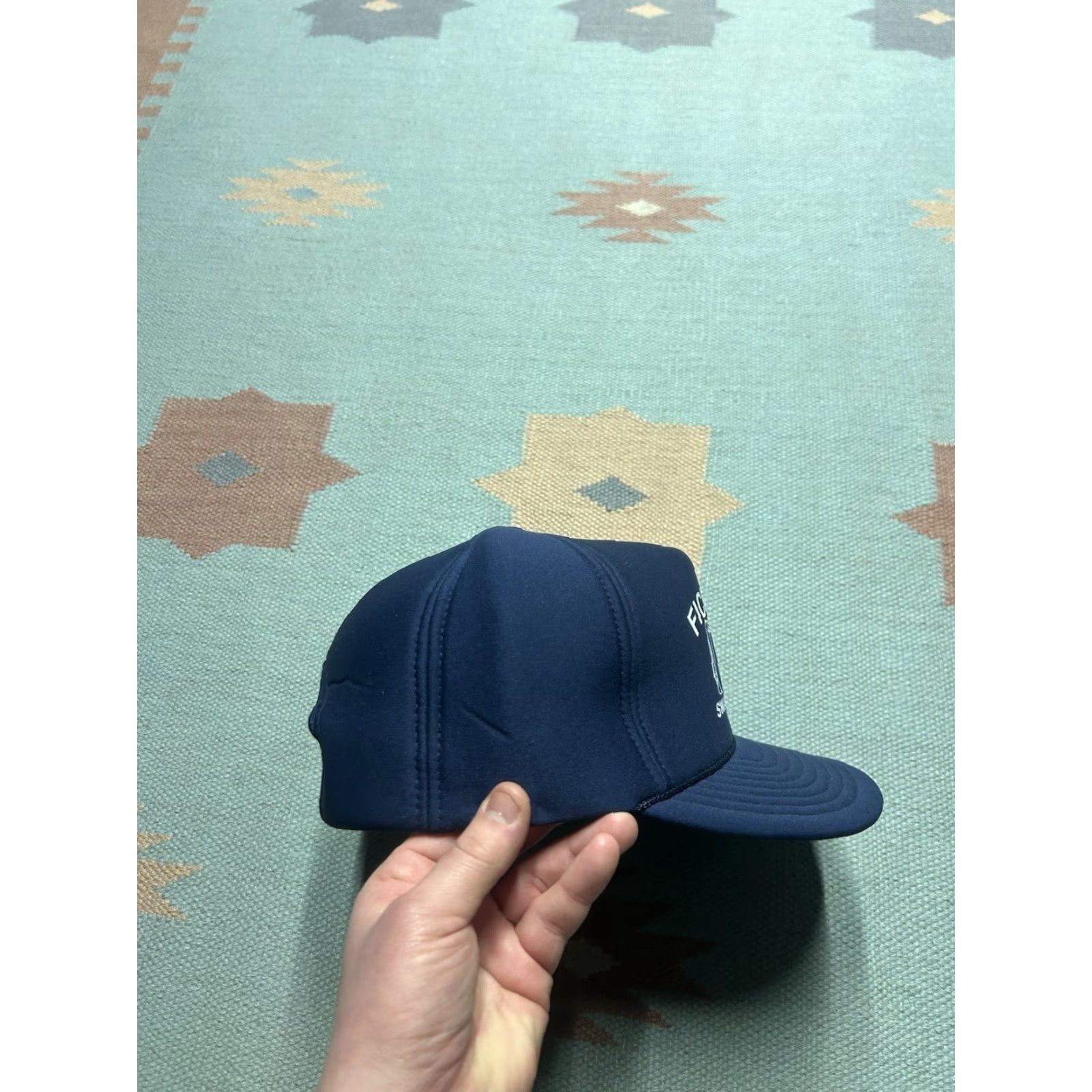 Vintage VINTAGE NISSIN Foam Snapback Hat Navy Blue Adjustable Men Michigan Fick Excavating Construction Cap Size ONE SIZE - 8 Thumbnail