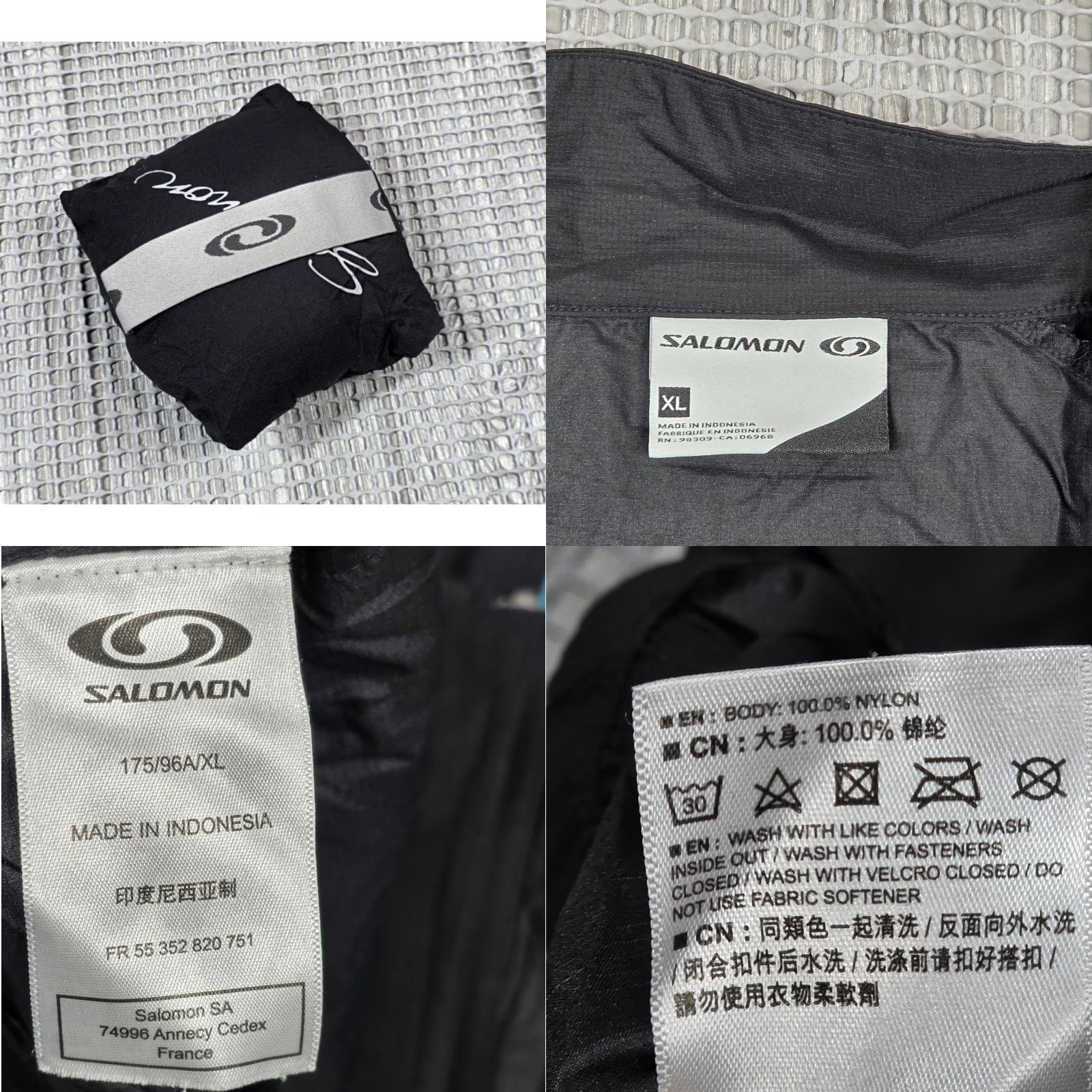 Salomon Salomon ClimaWind Women XL Nordic Ski Jacket Black Lightweight Nylon Windbreaker Jacket Windbreaker, Women XL Black Salomon ClimaWind Size XL / US 12-14 / IT 48-50 - 9 Thumbnail