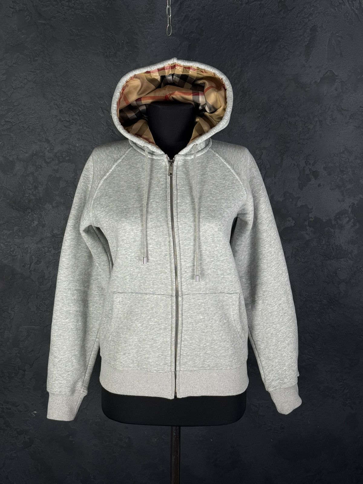 Burberry Burberry Women's Grey Zip Up Hoodie Sweatshirt Size M / US 6-8 / IT 42-44 - 2 Thumbnail