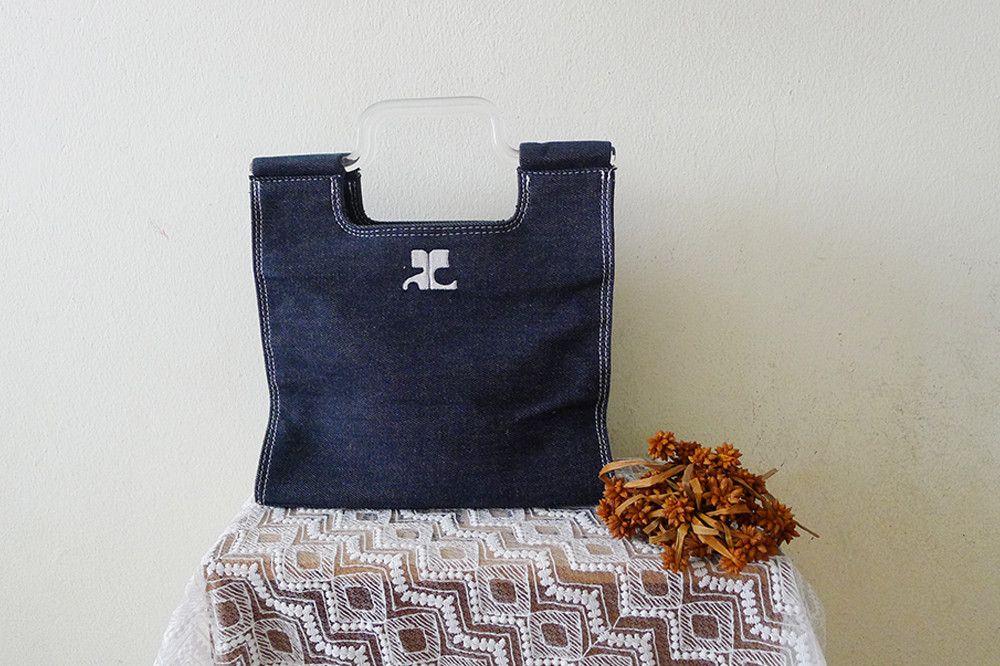 Courreges COURRÈGES PARIS navy denim small handbag, square purse Size ONE SIZE - 1 Thumbnail