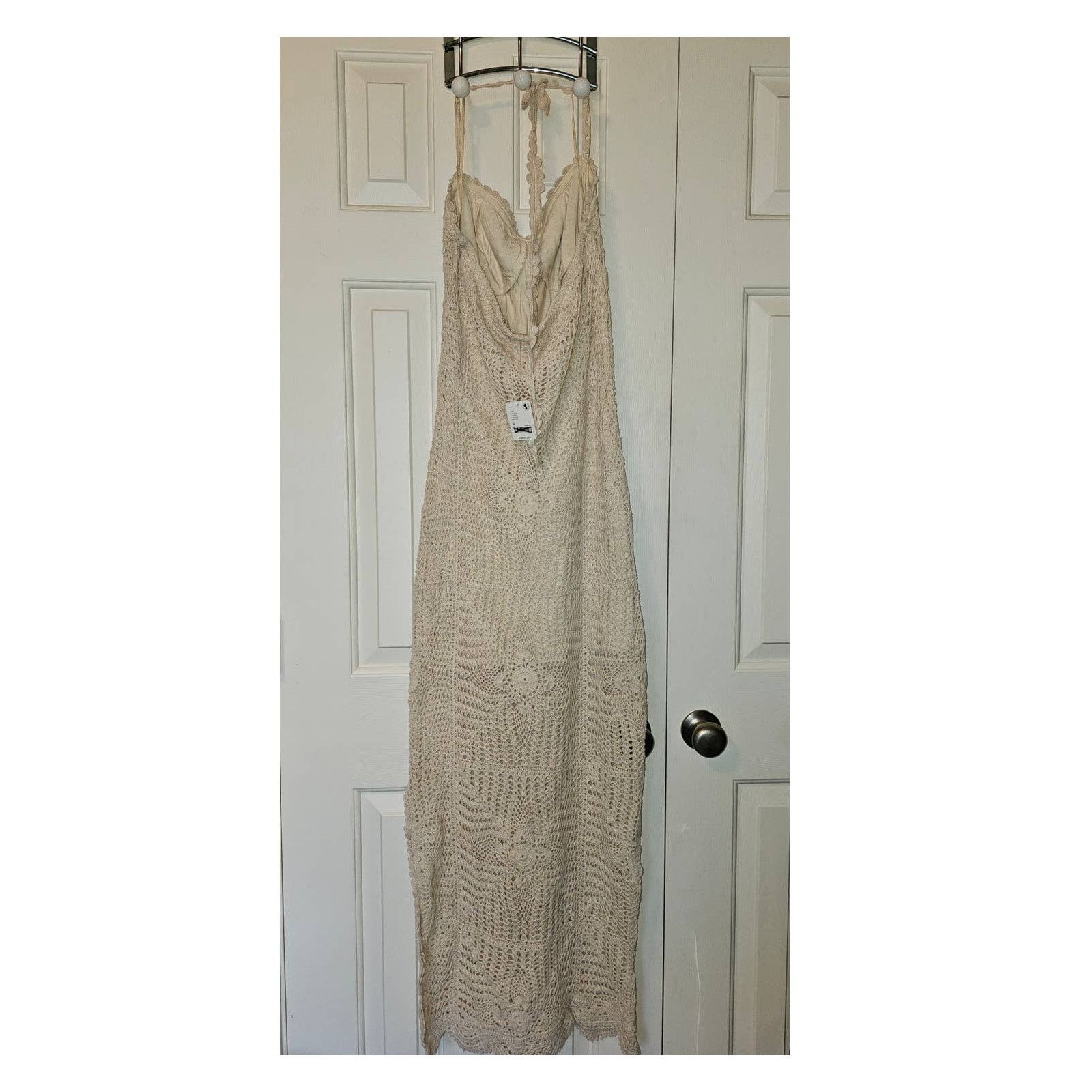 Free People New Free People Dahlia Chrochet Bodycon Maxi Dress $168 Sz M Size M / US 6-8 / IT 42-44 - 7 Thumbnail