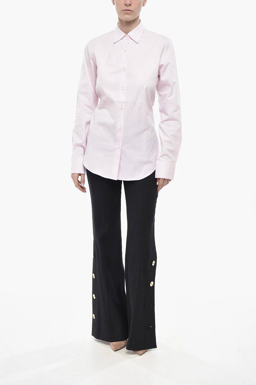 Prada og1mm0426 Poplin Blouse in Pink Size M / US 6-8 / IT 42-44 - 4 Thumbnail
