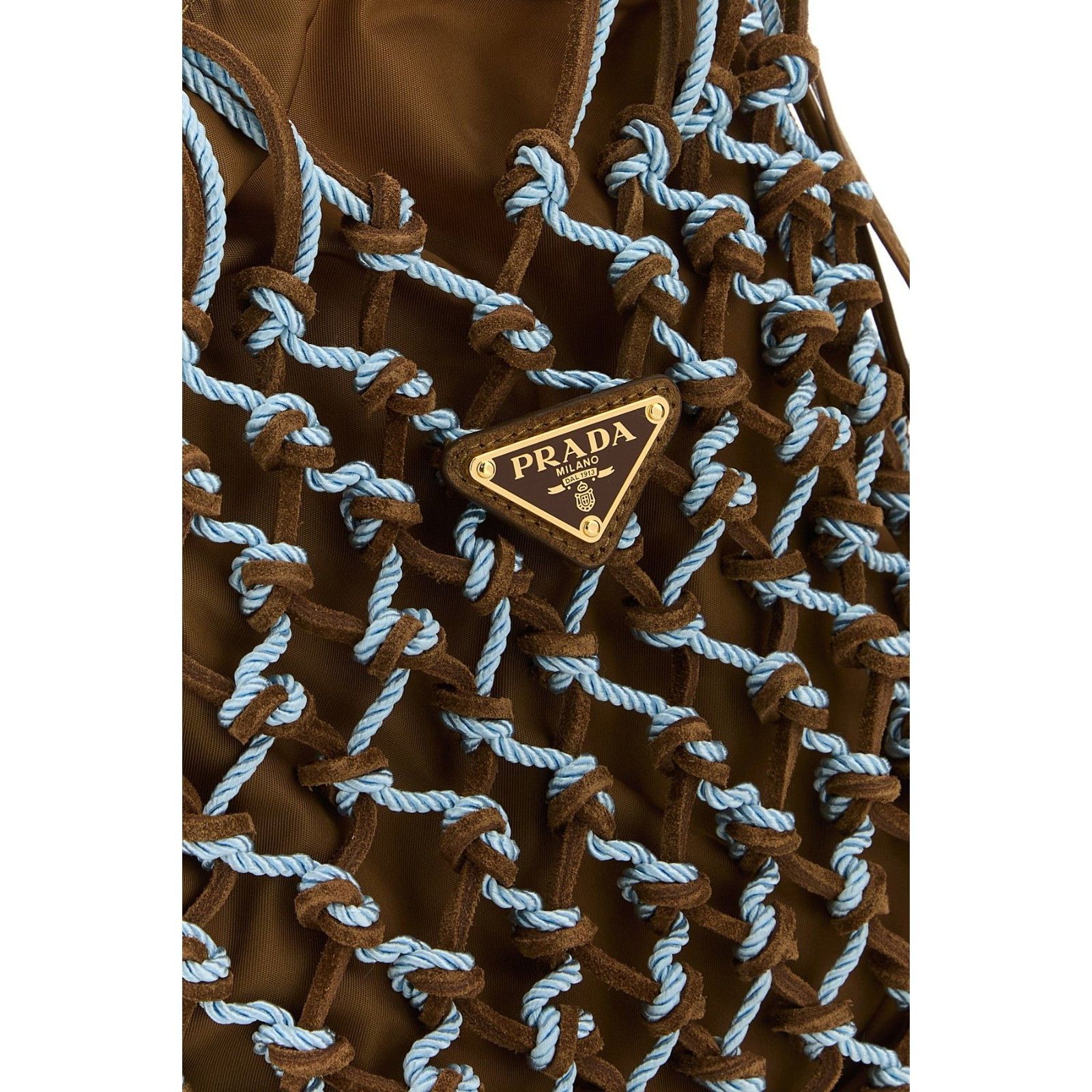 Prada PRADA Two-Tone Blue Brown Mesh Tote Bag New And Authentic Size ONE SIZE - 4 Thumbnail