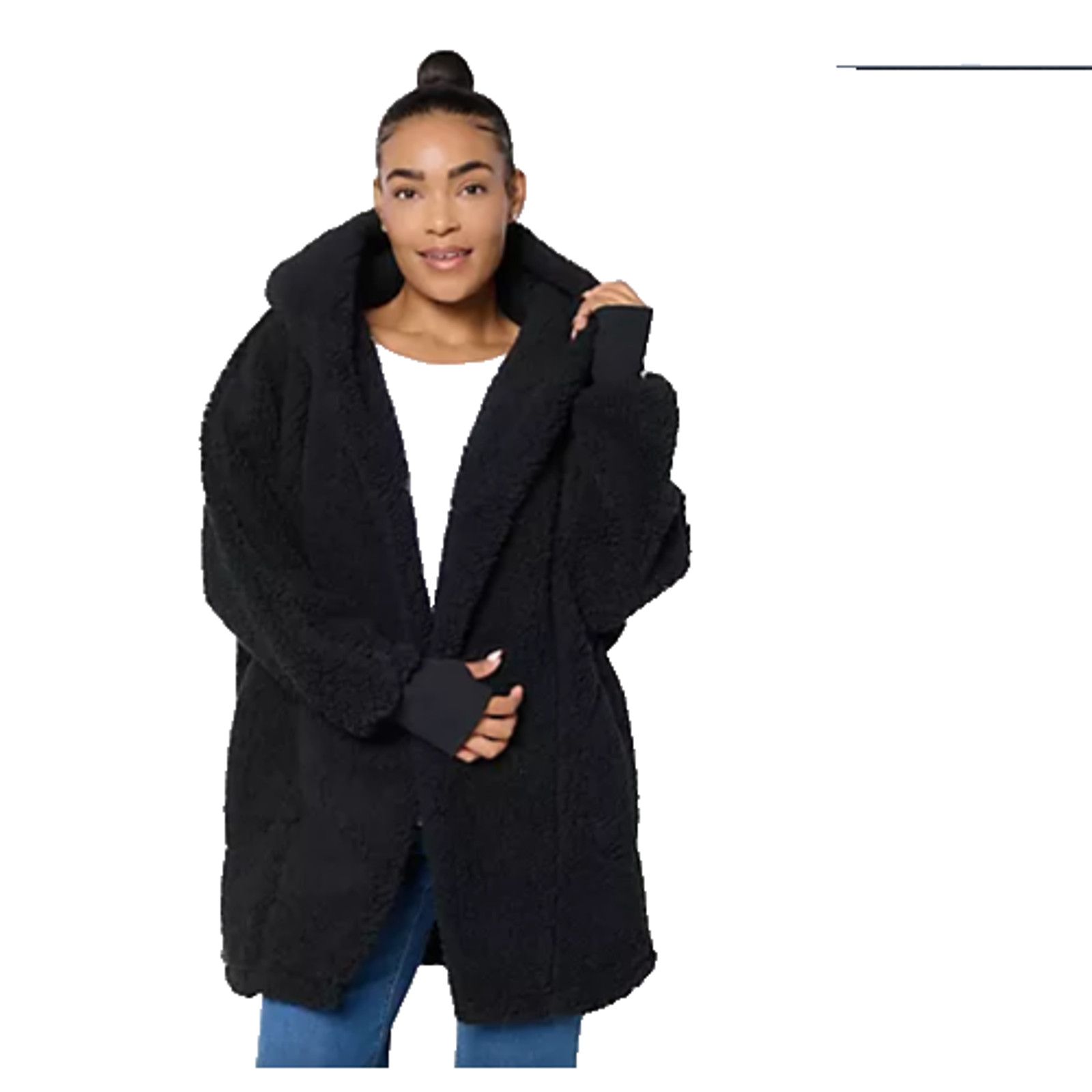 Martin Greenfield By Jill Martin Regular Sherpa Embroider Hooded 2X/3X A702607 Size XXL / US 16-18 / IT 52-54 - 2 Thumbnail