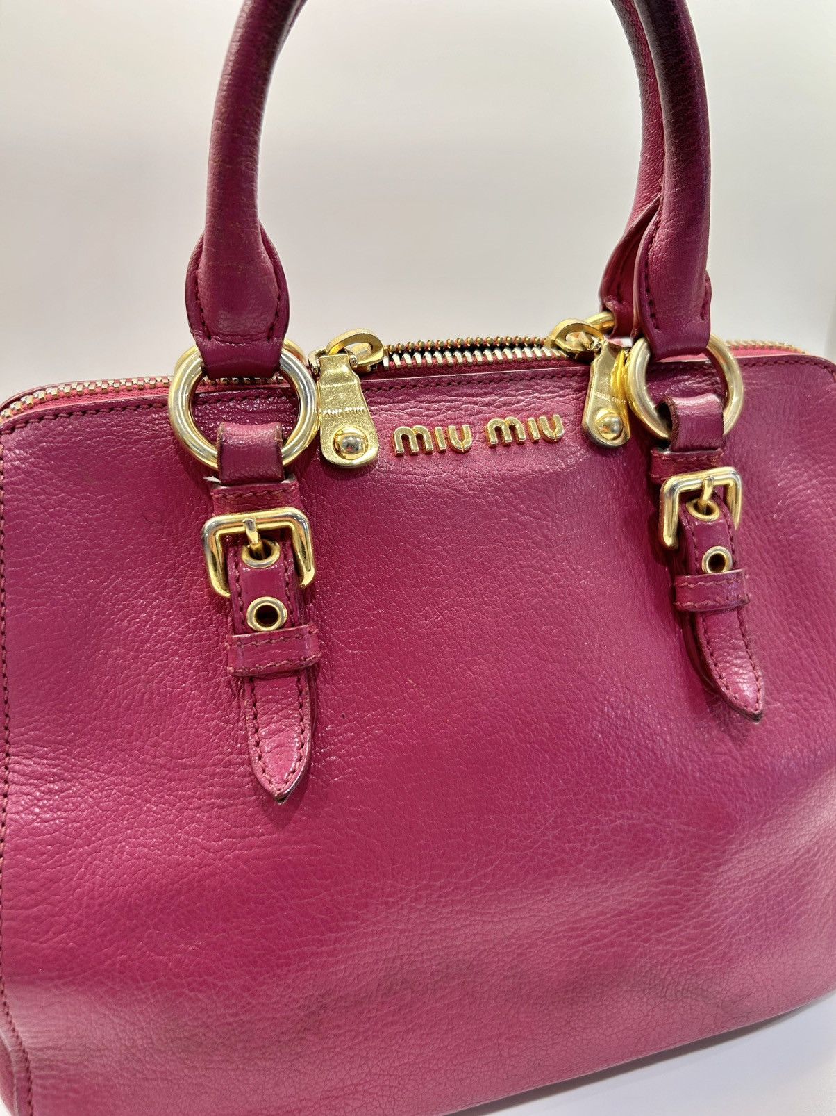Miu Miu Miu Miu Madras Leather Pink Handbag Size ONE SIZE - 4 Thumbnail