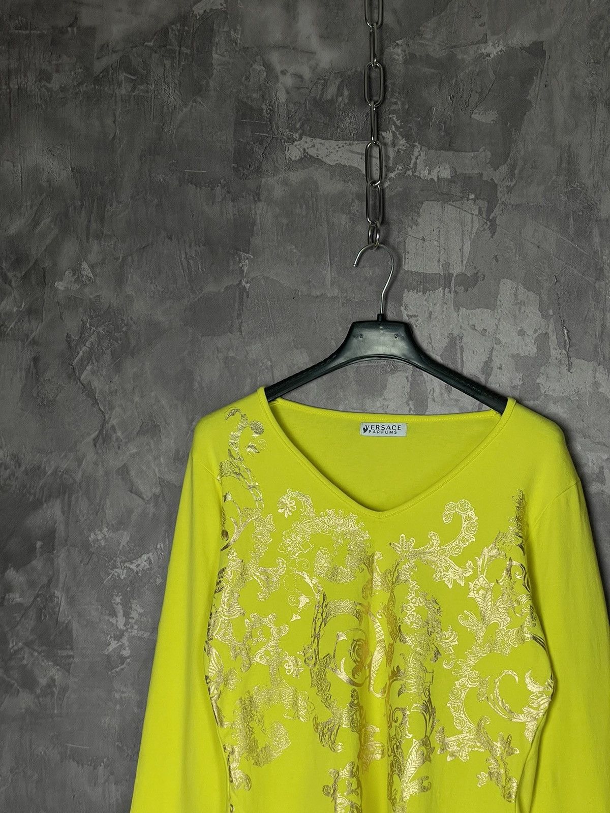 Versace × Vintage Versace Parfums line yellow diamond Y2K vintage t shirt Size M / US 6-8 / IT 42-44 - 12 Thumbnail