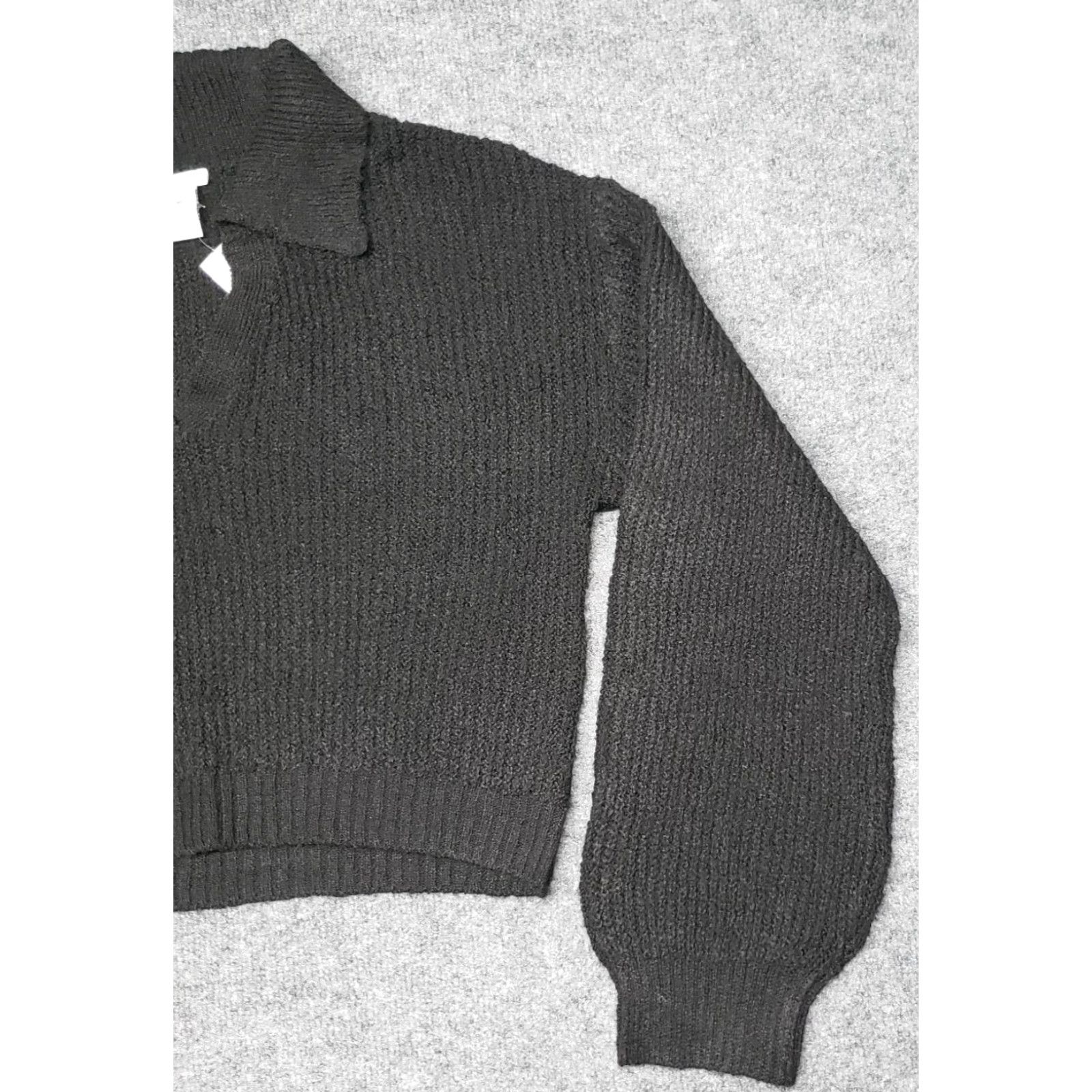 Vintage **Women's M Black Long Sleeve Collar Ribbed Knit Pullover New** User: **Black Women's M Long Sleeve Collar Ribbed Knit Pullover New** Size M / US 6-8 / IT 42-44 - 4 Thumbnail