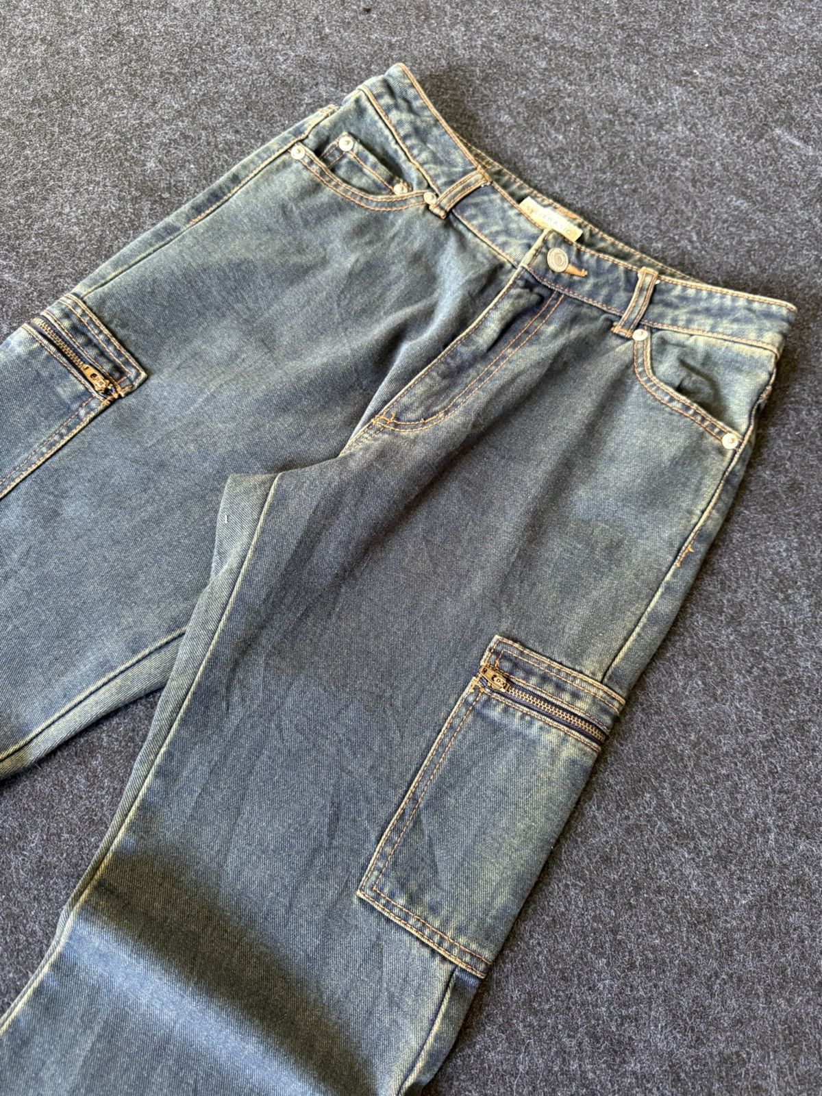 If Six Was Nine × Japanese Brand × Le Grande Bleu (L.G.B.) Daily Topics Japan Flare Cargo Faded Seam Jeans Size US 28 / EU 44 - 3 Thumbnail