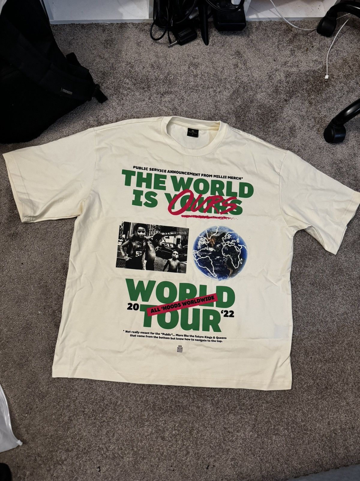 Other Milli Merch “The World Is Ours” Tour Tee Size US M / EU 48-50 / 2 - 1 Thumbnail