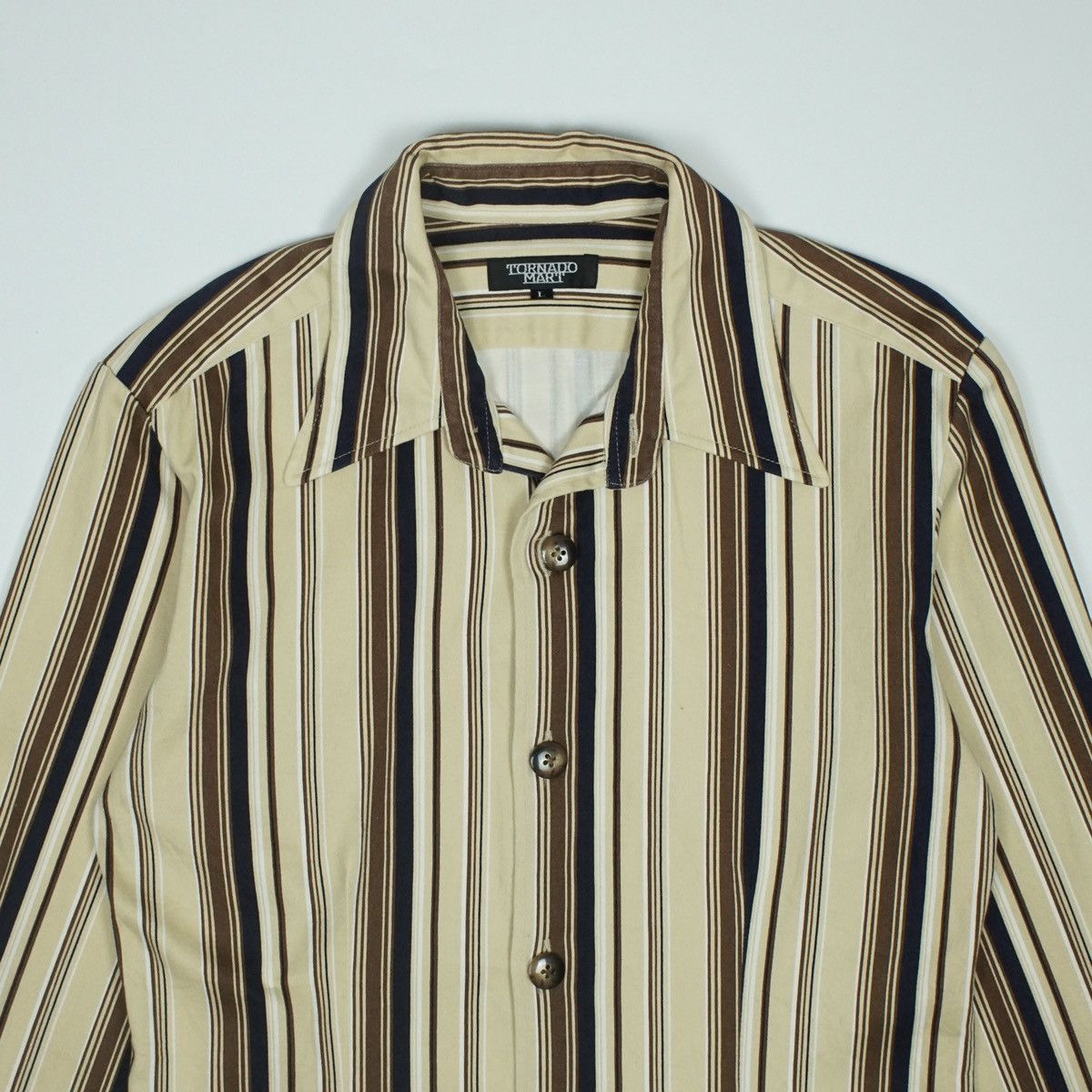 Tornado Mart *NoTariff Tornado Mart Japan Stripe LS Shirt Size US L / EU 52-54 / 3 - 2 Thumbnail