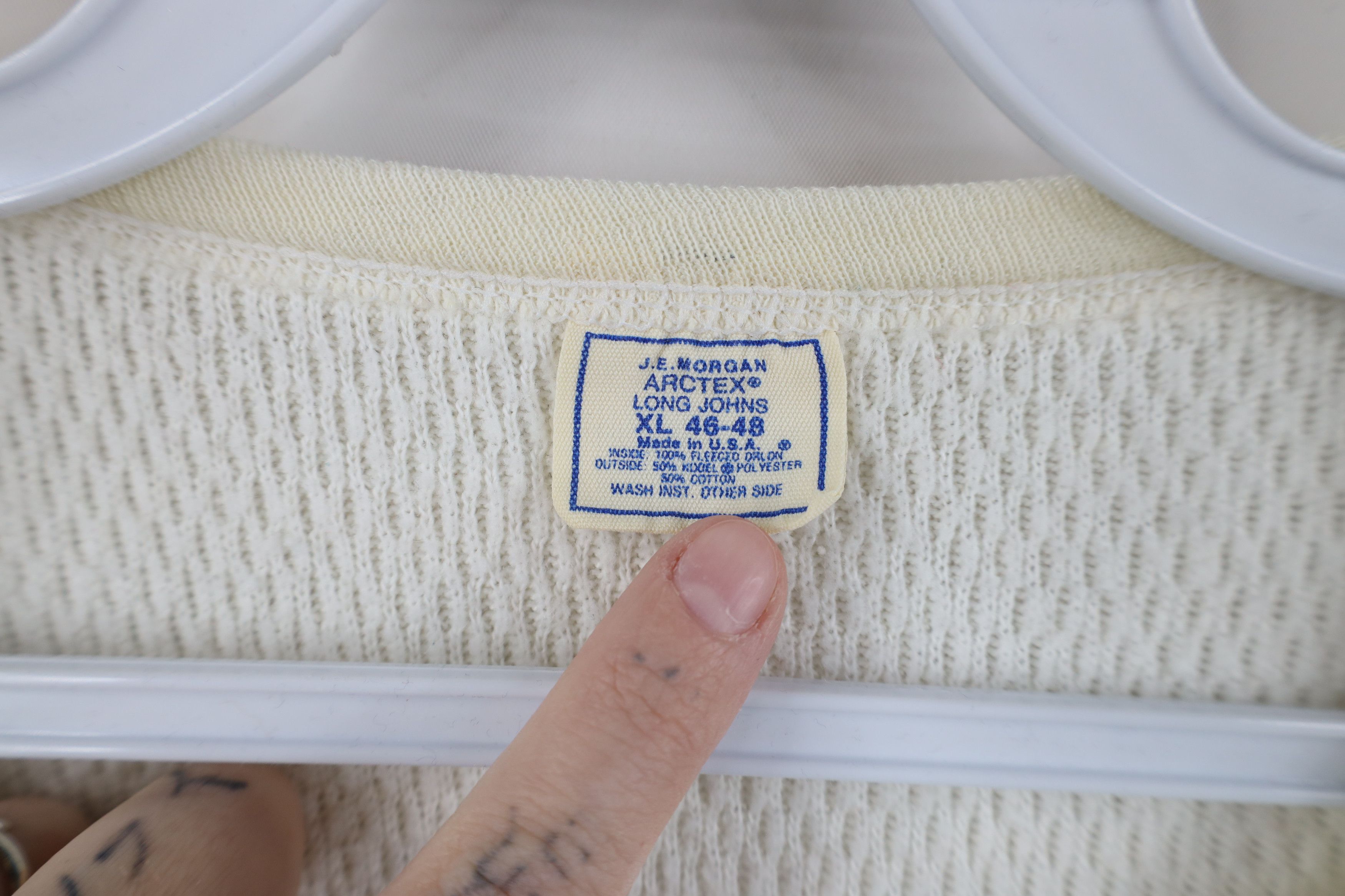 Vintage Vintage 70s Streetwear Waffle Knit Long Sleeve T-Shirt USA Size US XL / EU 56 / 4 - 7 Thumbnail