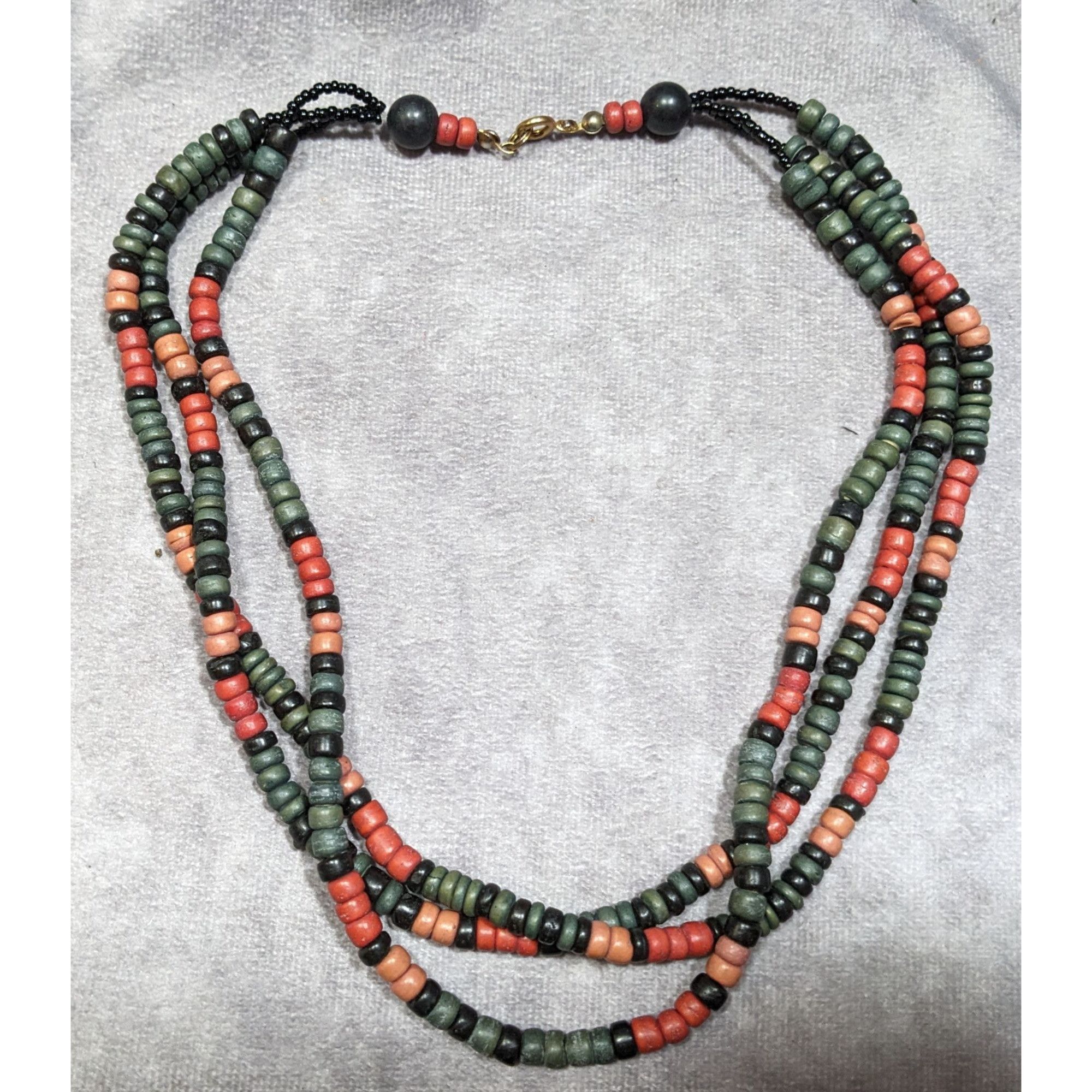Other Vintage Bohemian Painted Wood Layered Beaded Necklace Size ONE SIZE - 4 Thumbnail