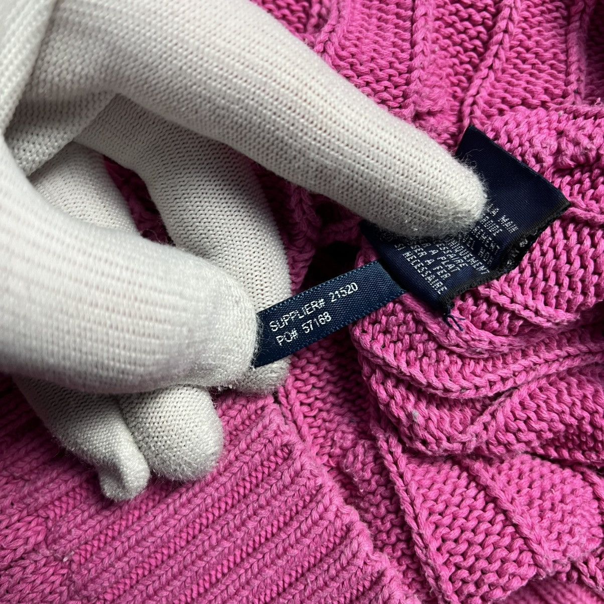 Ralph Lauren Vintage Ralph Lauren Pink Cable Knit Sweater Streetwear Y2K Size M / US 6-8 / IT 42-44 - 9 Thumbnail