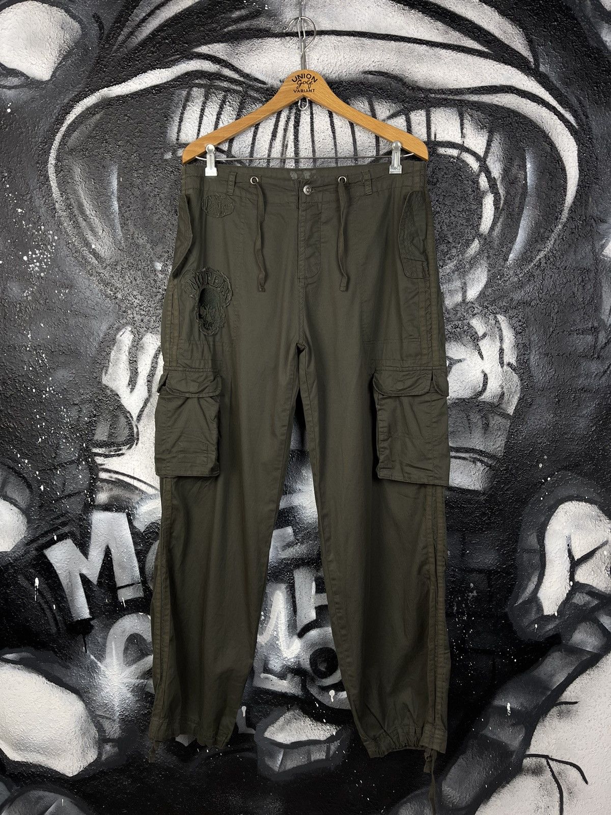 No Fear × Vintage Y2K No Fear Skull Embroidered Logo Cargo Pants Men’s Size L Size US 33 - 3 Thumbnail