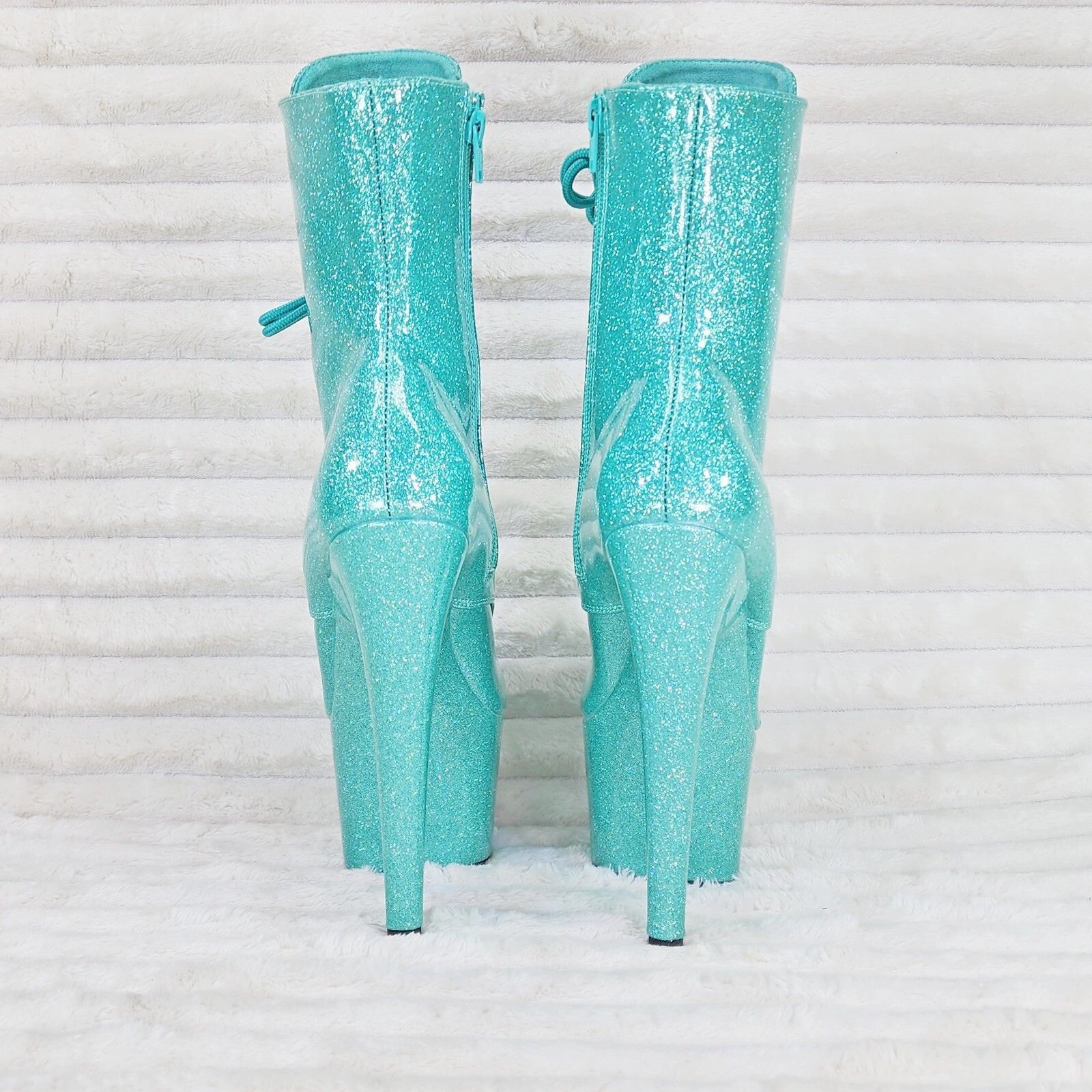 Other Adore 1020GP AQUA Blue Glitter Patent 7" High Heel Platform Size US 6 / IT 36 - 3 Thumbnail