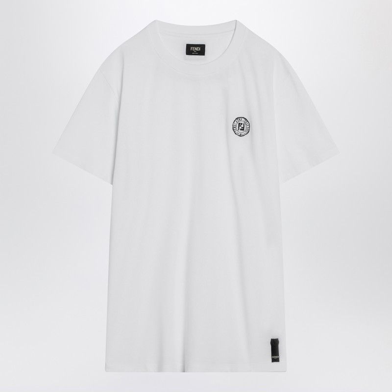 Fendi Fendi Slim-Fit White Cotton T-Shirt Size US S / EU 44-46 / 1 - 1 Thumbnail