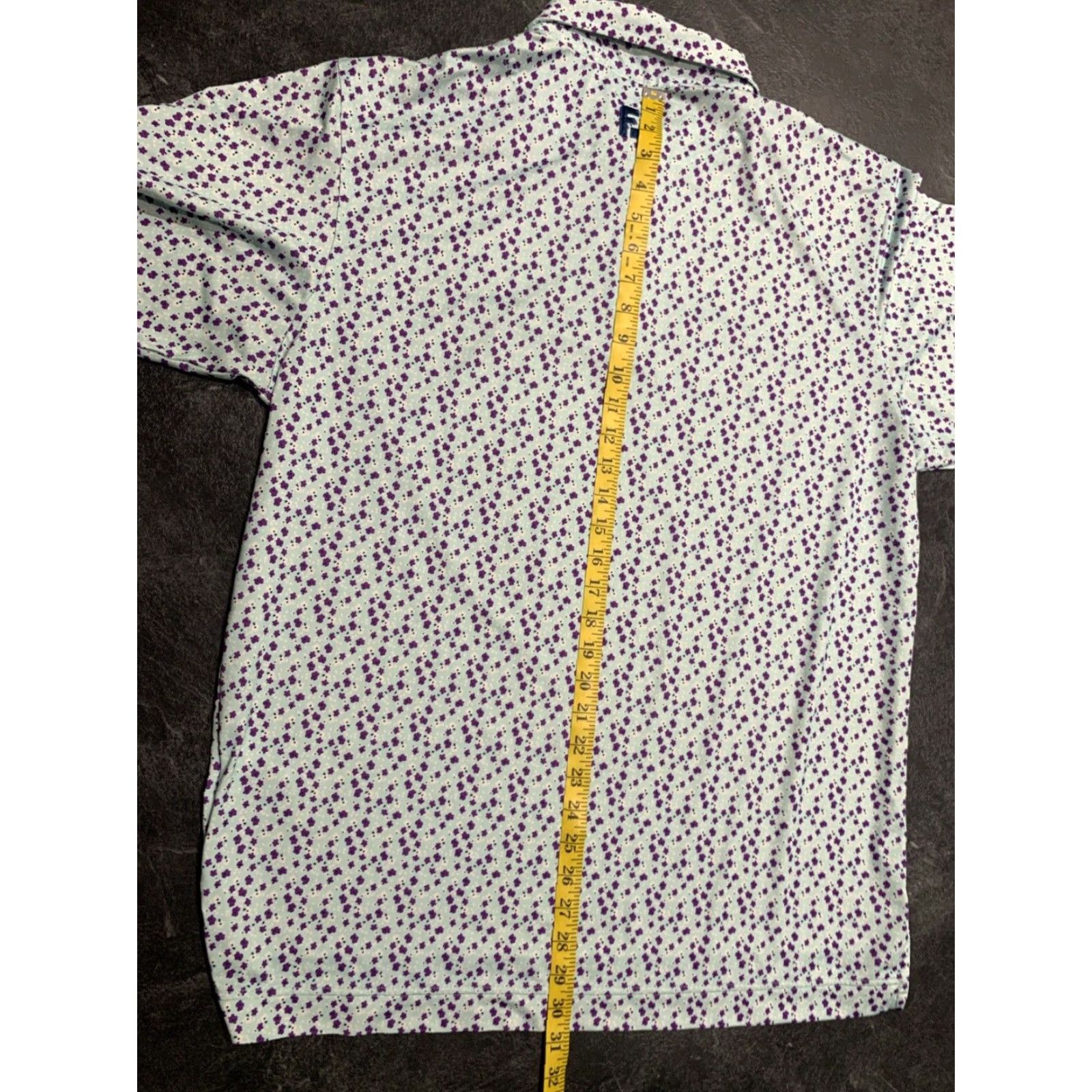 Footjoy VINTAGE FootJoy Polo Shirt Men Large Short Sleeve Floral Blue Golf Vicksburg CC Size US L / EU 52-54 / 3 - 7 Thumbnail