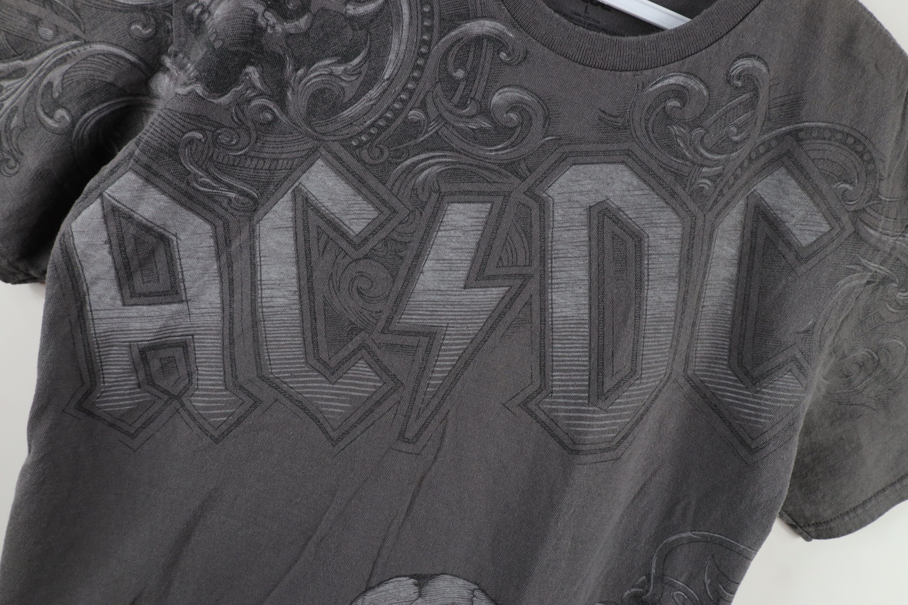 Liquid Blue × Vintage Y2K Liquid Blue All Over Print ACDC Band T-Shirt Gray Cotton Size US L / EU 52-54 / 3 - 4 Thumbnail