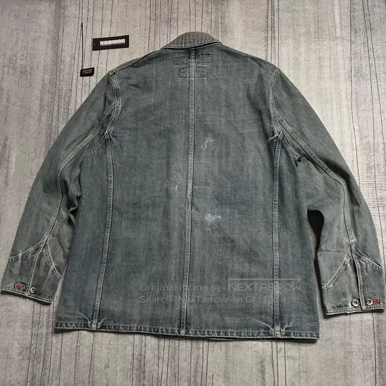 Neighborhood Neighborhood Rusty Stain Splattered Washed Denim Jacket Size US XL / EU 56 / 4 - 2 Thumbnail