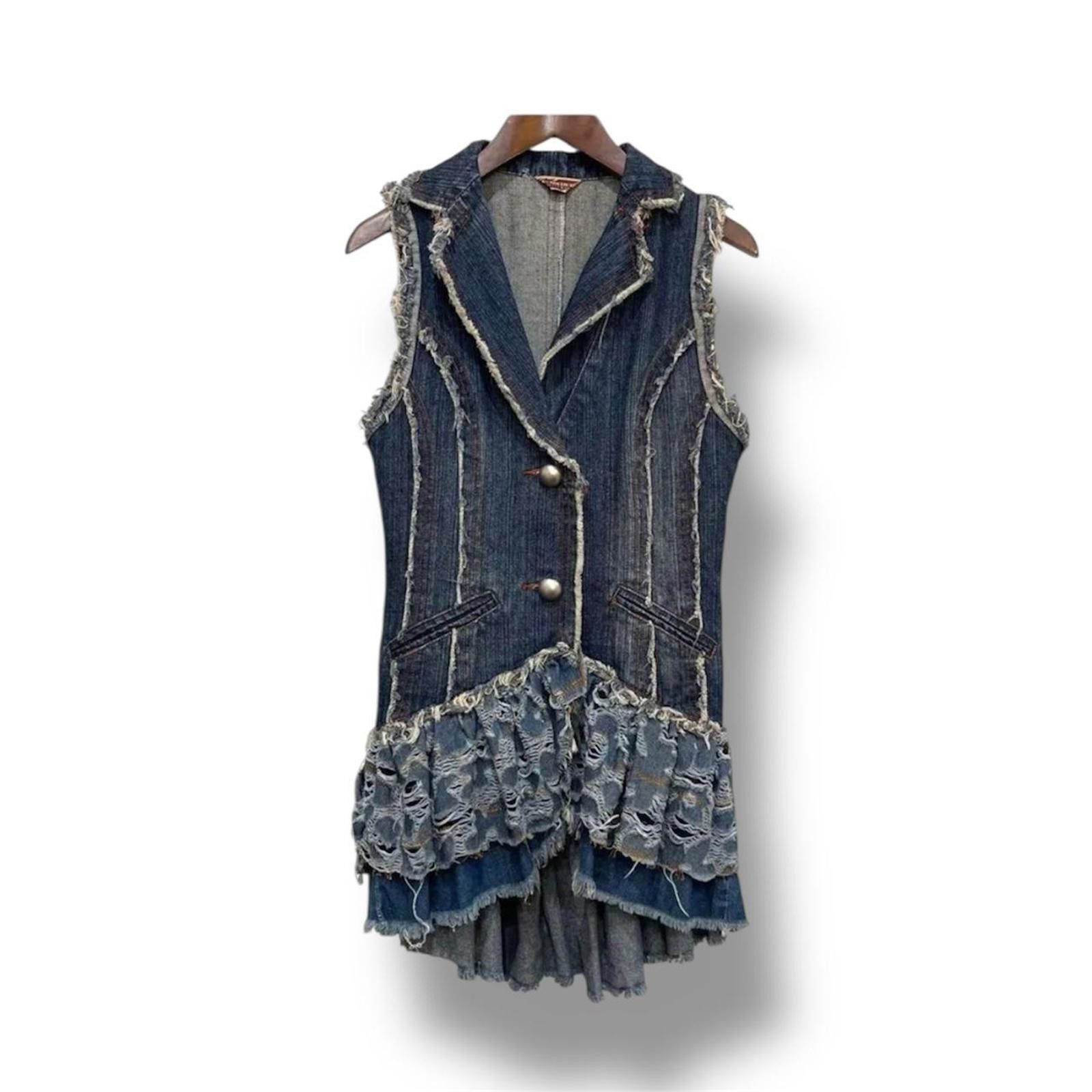 Other Denim fringe and frill 2000s whimsy goth vintage vest Size XS / US 0-2 / IT 36-38 - 1 Thumbnail