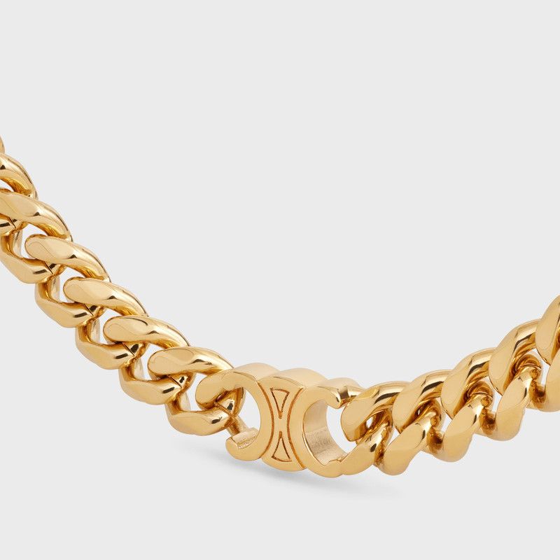 Celine o1loc1c0226 Size :OS/Triomphe Small Necklace in Golden Size ONE SIZE - 3 Thumbnail