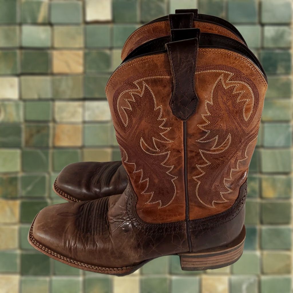 Ariat Ariat Quickdraw Boots Leather Cowboy Western Brown Mens 9.5 Boots Mens Brown 9.5 Ariat Quickdraw Western Cowboy Leather Shoes Size US 10 / EU 43 - 1 Thumbnail