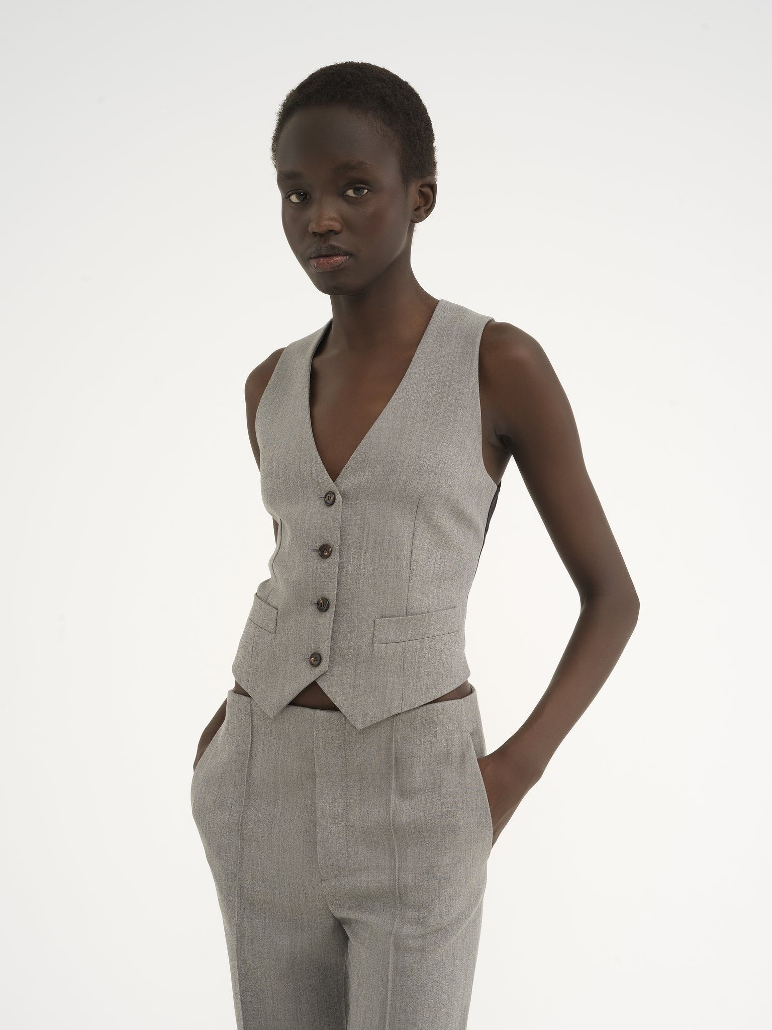 Chloe o1loc1c10226 Swan Gilet in Grey Size S / US 4 / IT 40 - 3 Thumbnail