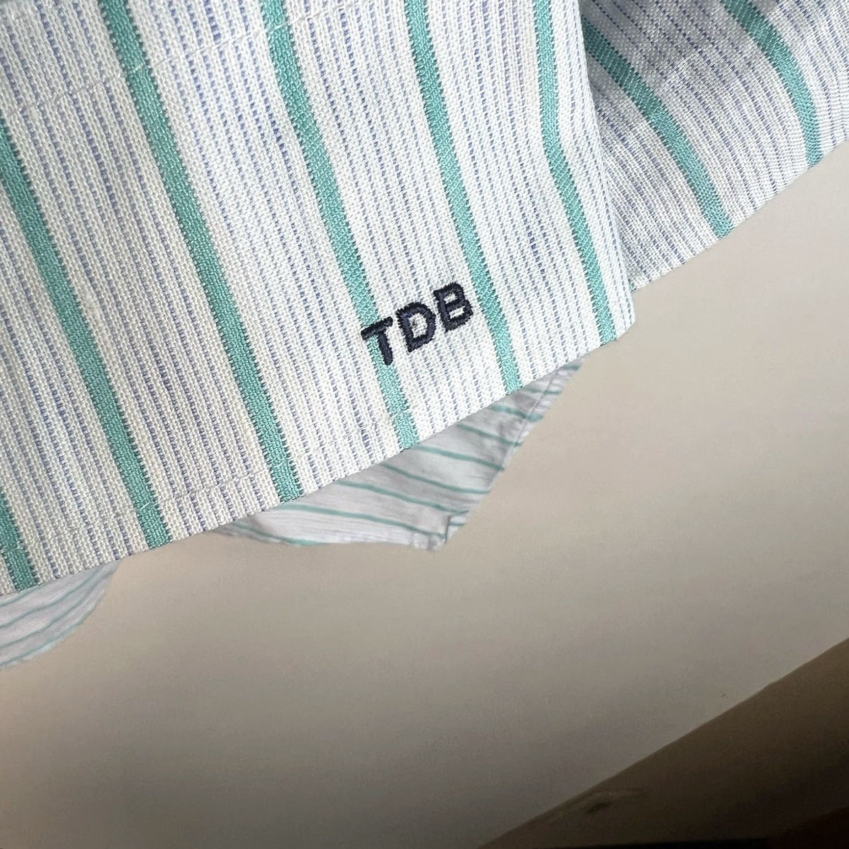 Proper Cloth VINTAGE Proper Cloth Shirt Casual Button-Up Long Sleeve Men's 4XL Green White Striped Linen, All Seasons Size US XXL / EU 58 / 5 - 6 Thumbnail