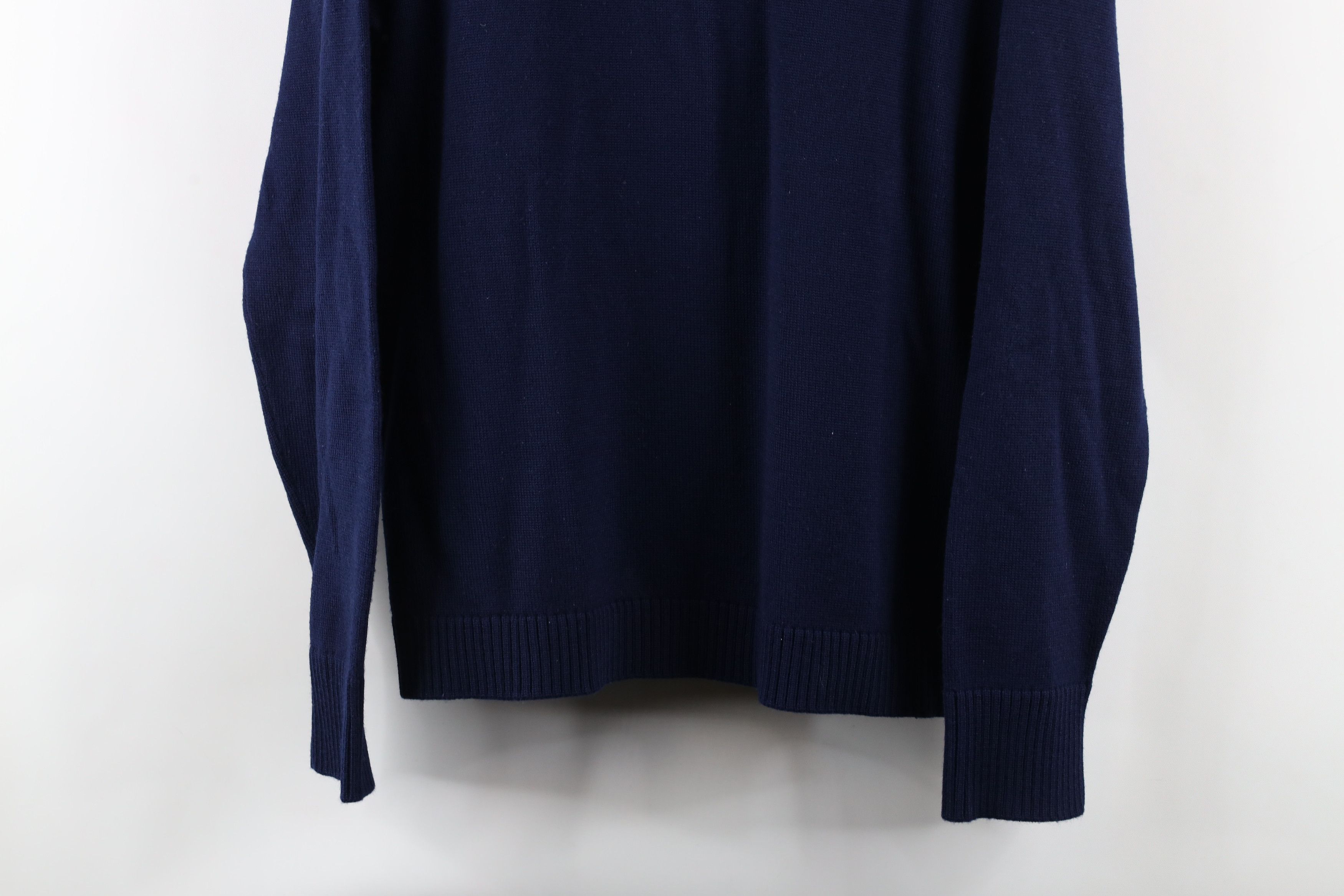 Ralph Lauren × Vintage Vintage 90s Ralph Lauren Knit V-Neck Sweater Navy Blue Size US M / EU 48-50 / 2 - 3 Thumbnail