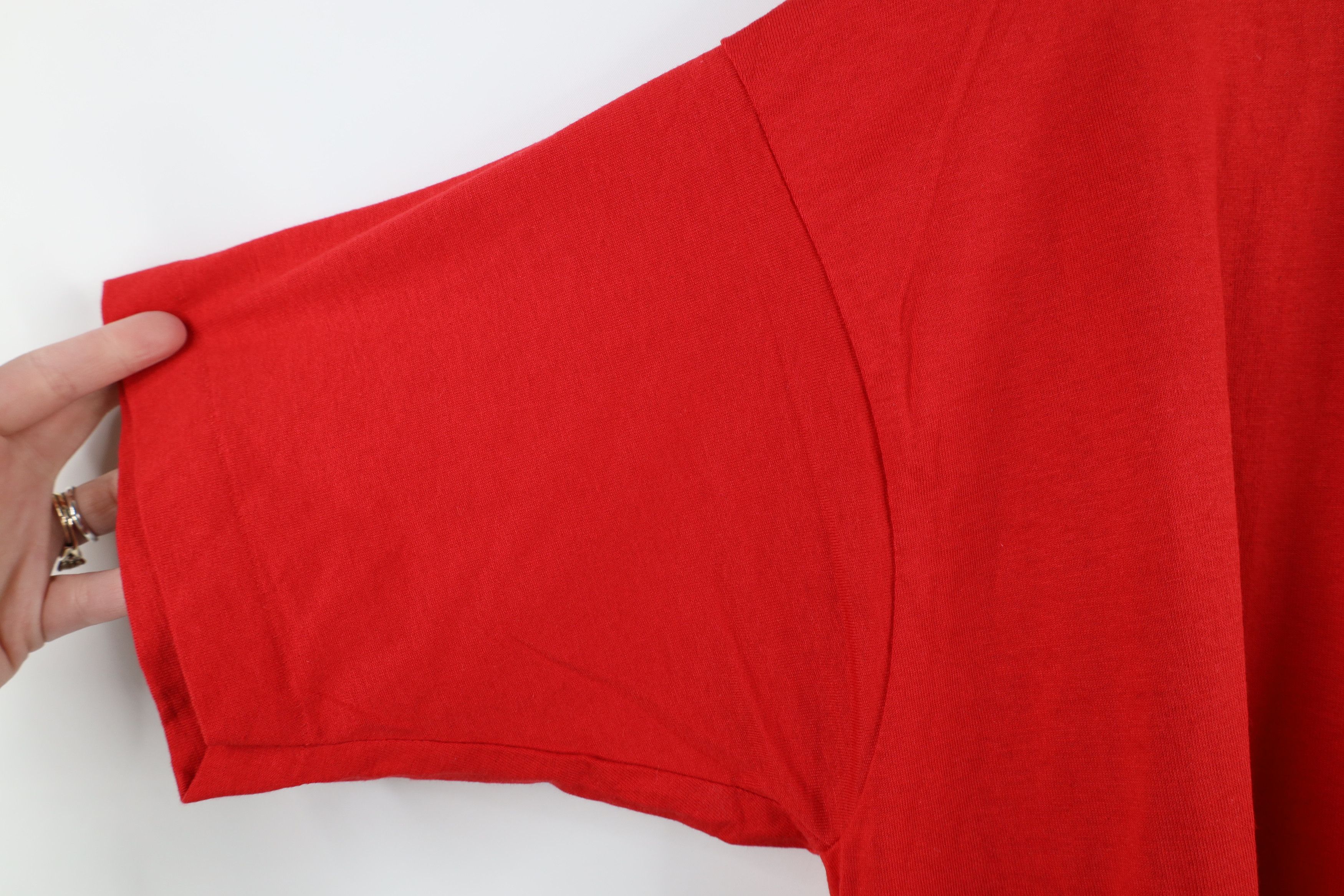 Vintage Vintage 90s Streetwear Blank Heavyweight T-Shirt Red USA Size US XL / EU 56 / 4 - 5 Thumbnail