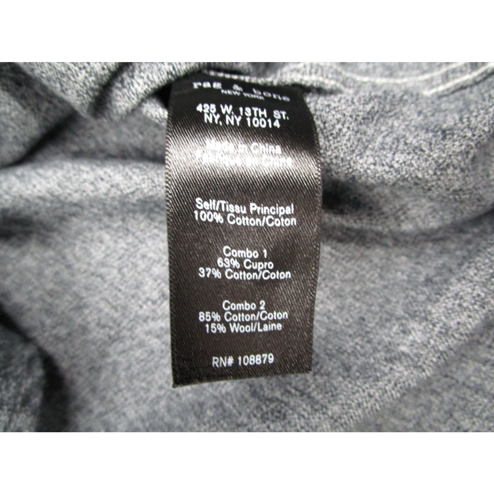 Rag & Bone Rag & Bone Shirt Mens Large Gray Slim Fit Button Up Designer Casual Work Flip Cuff Size US L / EU 52-54 / 3 - 3 Thumbnail