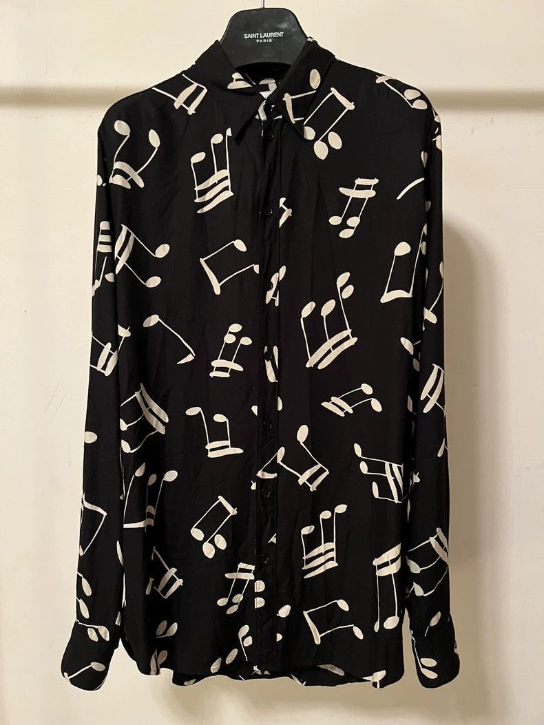 Saint Laurent Paris Saint Laurent Black Music Note Shirt | Grailed