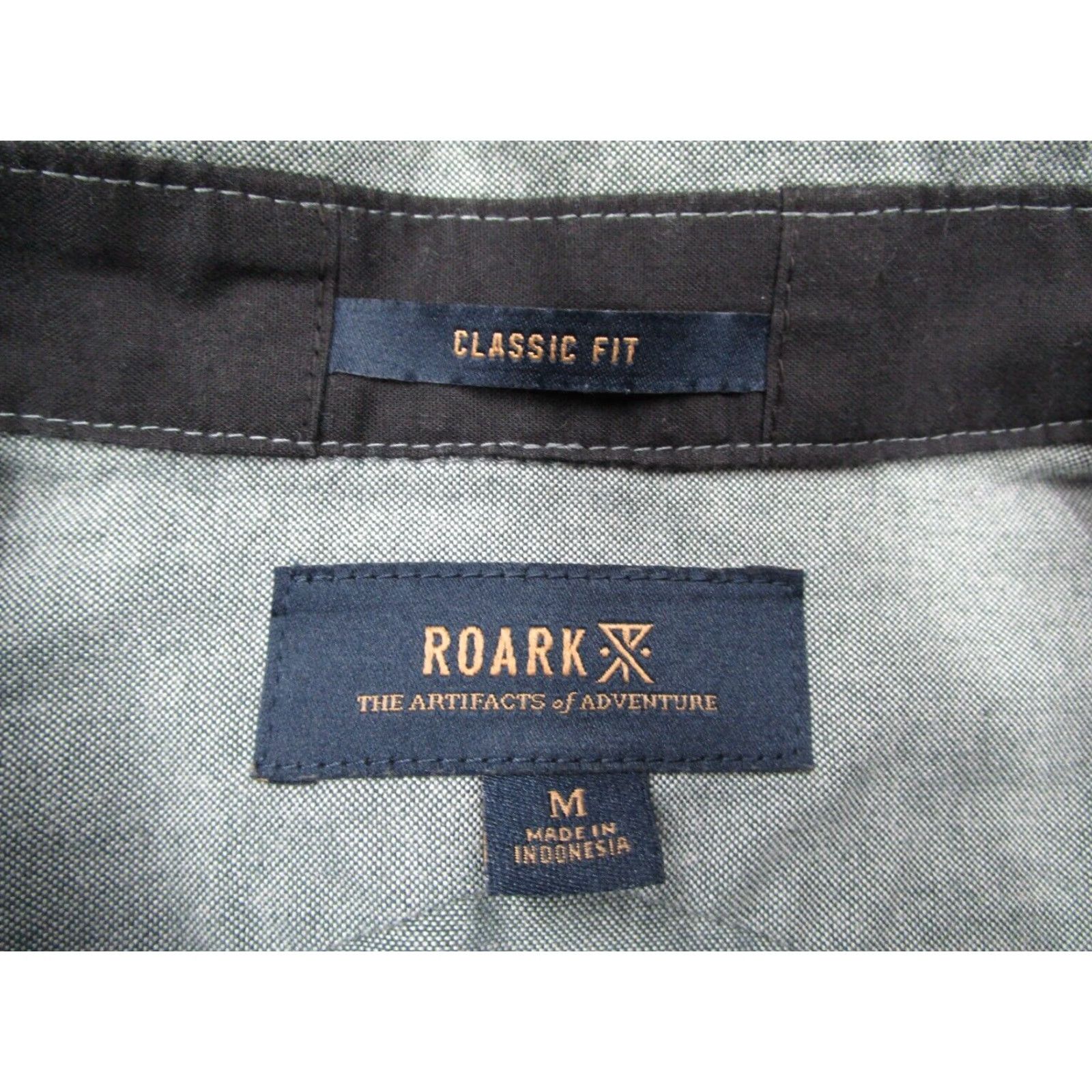 Roark Roark Mens Blue Long Sleeve Button Up Shirt Medium Classic Fit Size US M / EU 48-50 / 2 - 3 Thumbnail