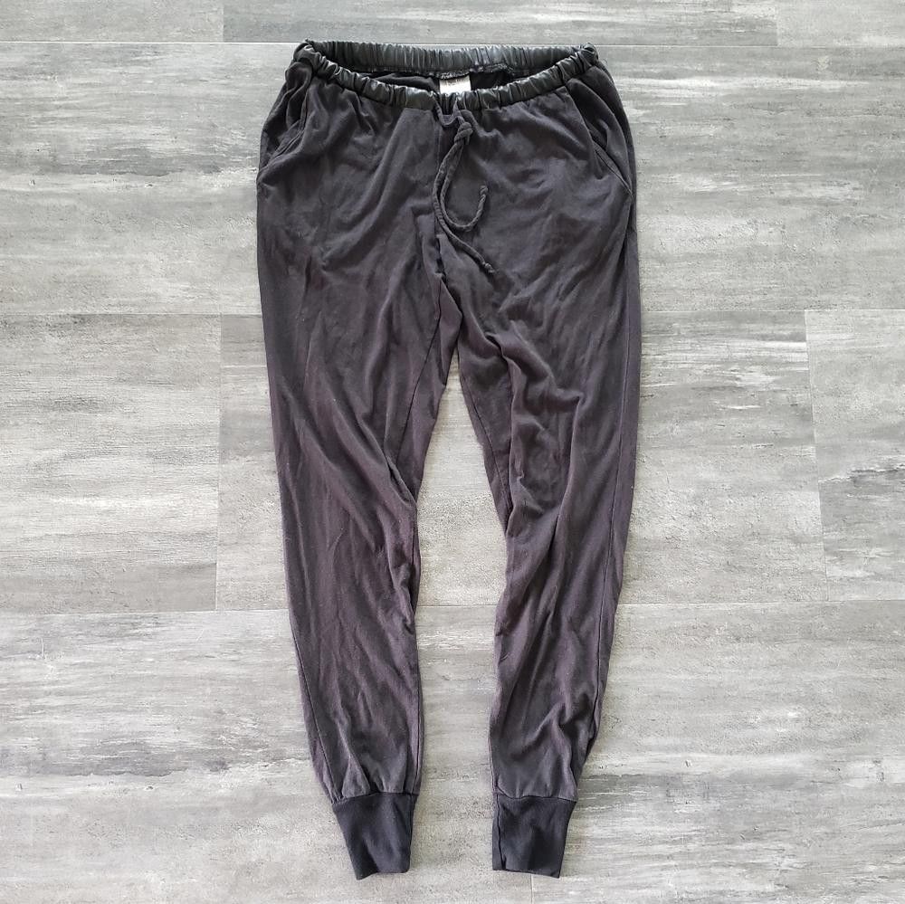 Bob Marley Black Leather Trim Bobi Banded Sweats Size 26" / US 2 / IT 38 - 1 Thumbnail