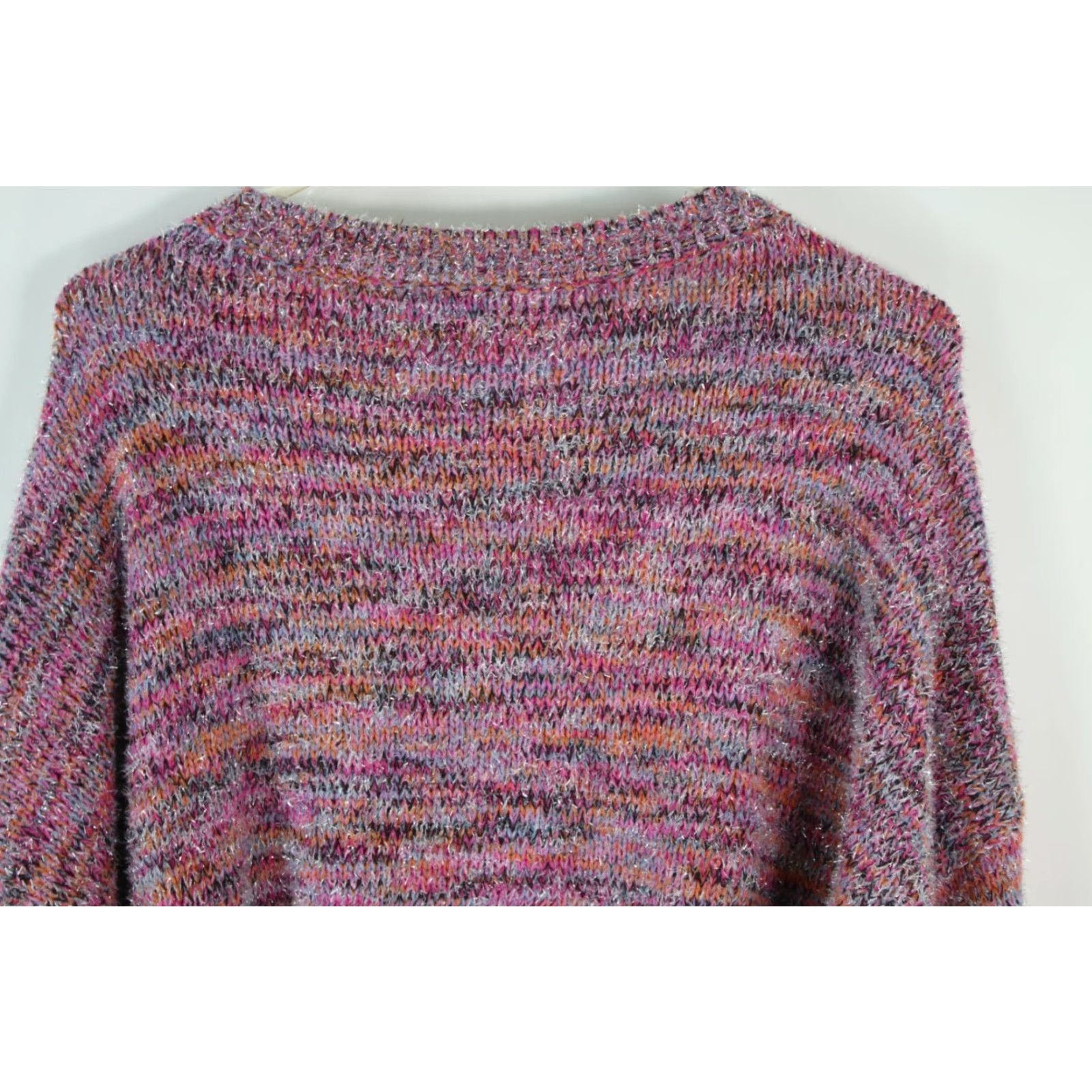 Vintage WILD FABLE Womens Shimmer Pink Knit Sweater Pullover Long Sleeve Round Neck Size XXL Casual Size XXL / US 16-18 / IT 52-54 - 3 Thumbnail