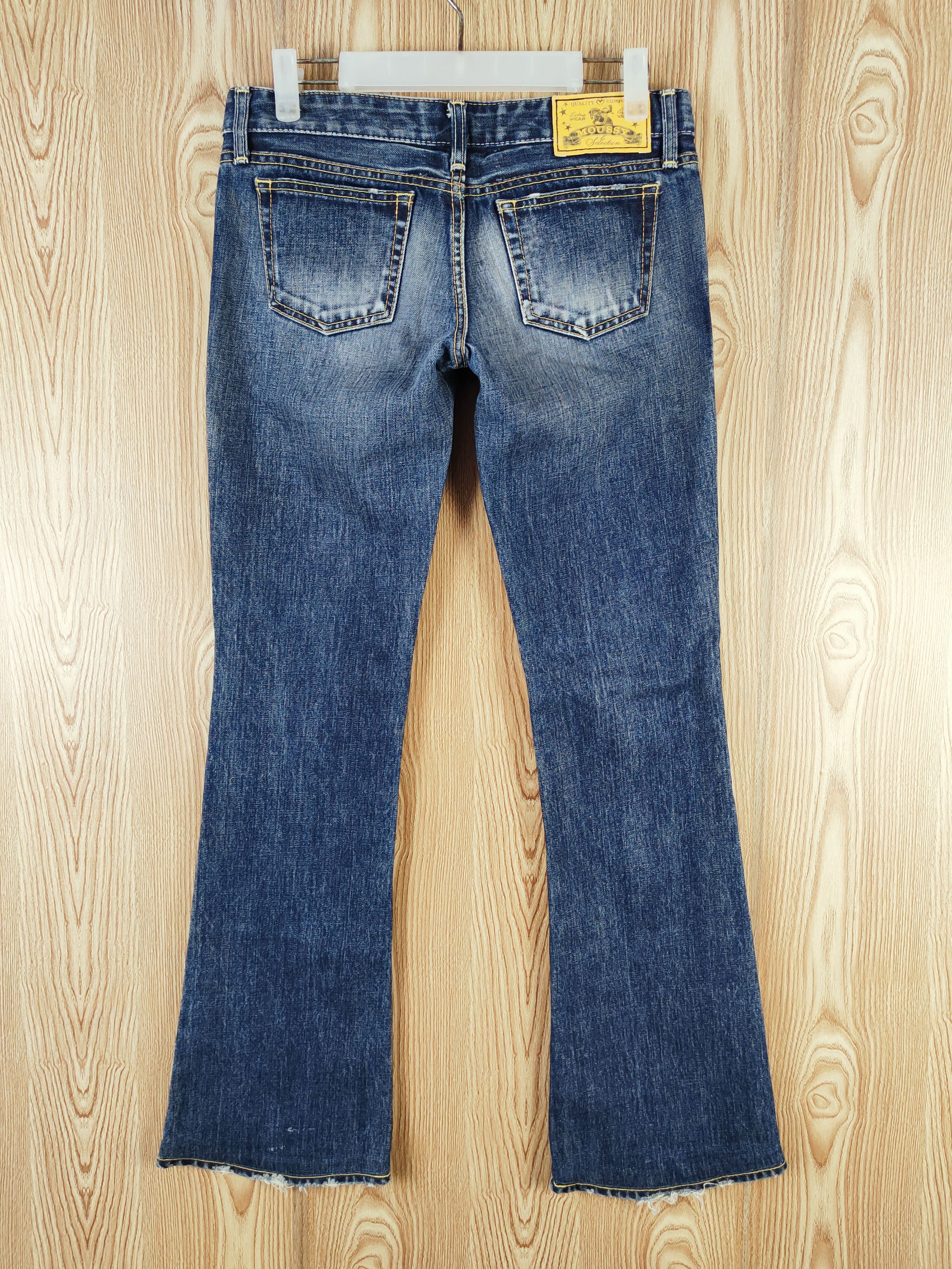 Japanese Brand Moussy Dark Blue Distressed Ripped bootcut denim Jeans #W380 Size 29" - 9 Thumbnail