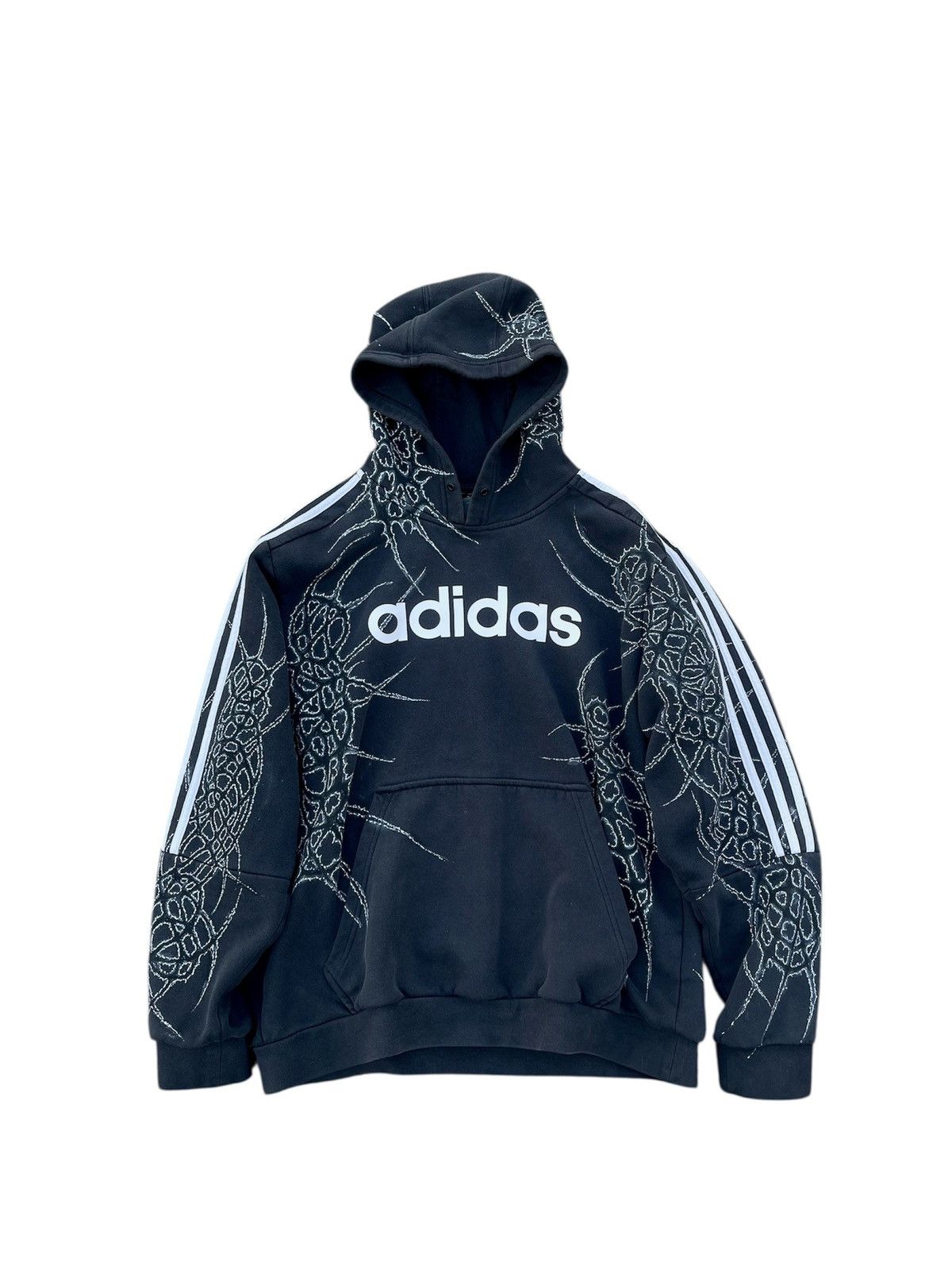 Adidas × Diesel Custom Adidas Tribal Skull y2k punk rave alt hoodie Size US L / EU 52-54 / 3 - 1 Thumbnail