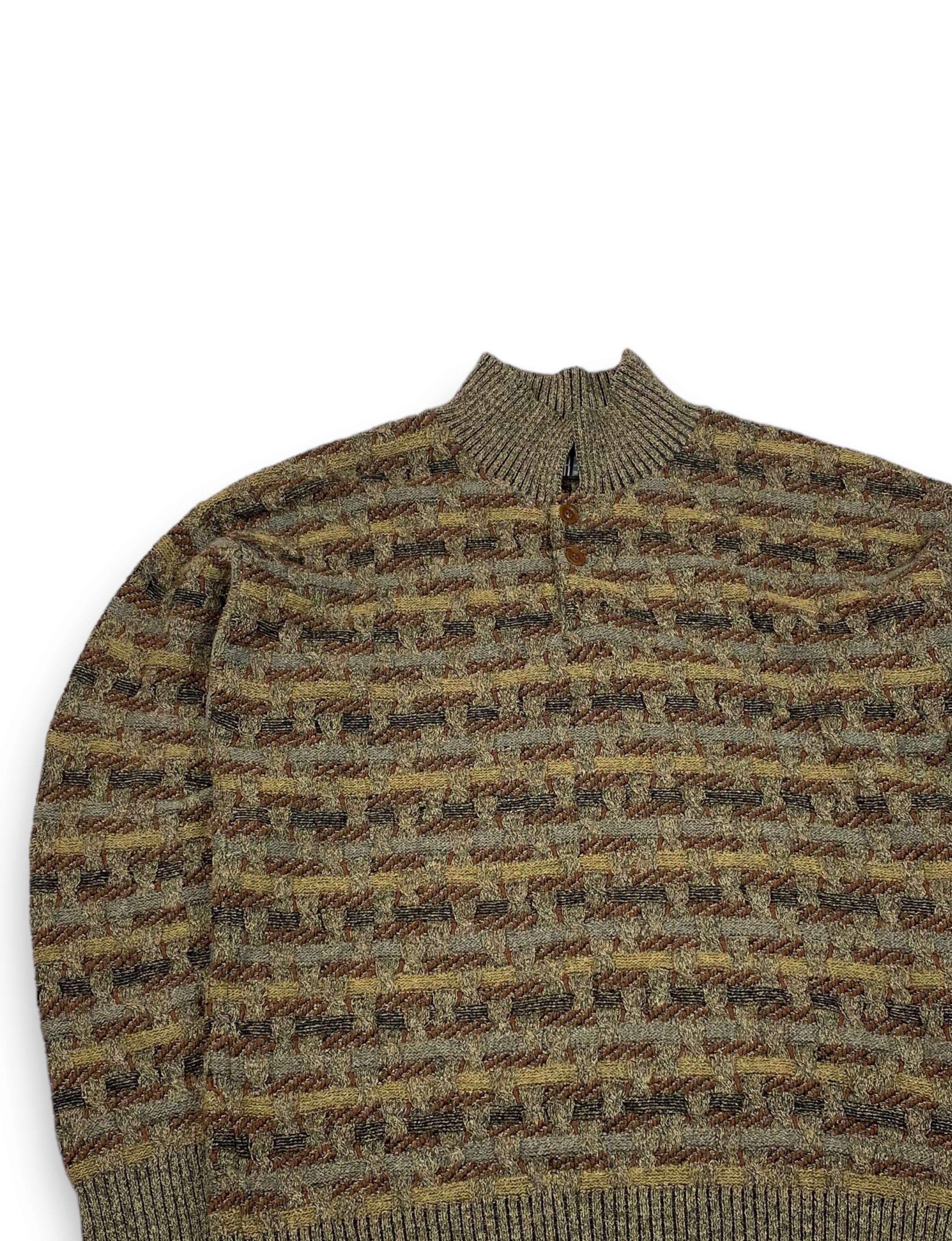 Vintage 90s Vintage TSR Made In USA Cable Knit Multi Sweater M716 Size US XL / EU 56 / 4 - 3 Thumbnail