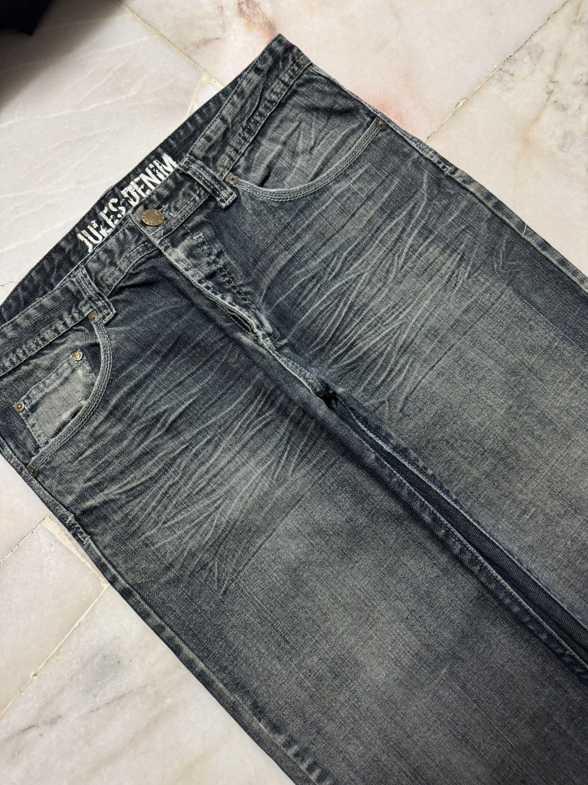 Japanese Brand 💥GRUNGE💥90's STYLE INSANE JULES CLAWMARK DISTRESS DARK JEANS Size US 33 - 4 Thumbnail