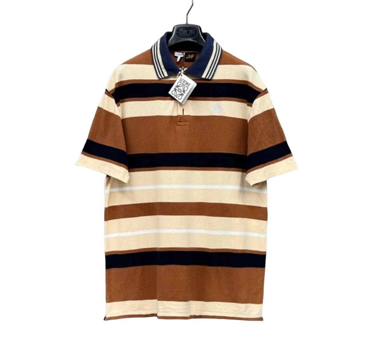 Loewe Loewe Striped Embroidered Anagram Polo Shirt Size S Size US S / EU 44-46 / 1 - 1 Thumbnail
